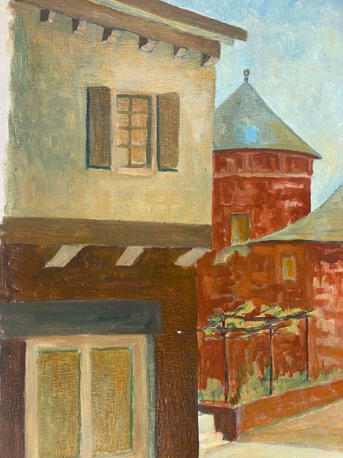 Bernard Labbe1950's Modernist/ Cubist Painting   Into The French Autumnal Town1950's photo for sale