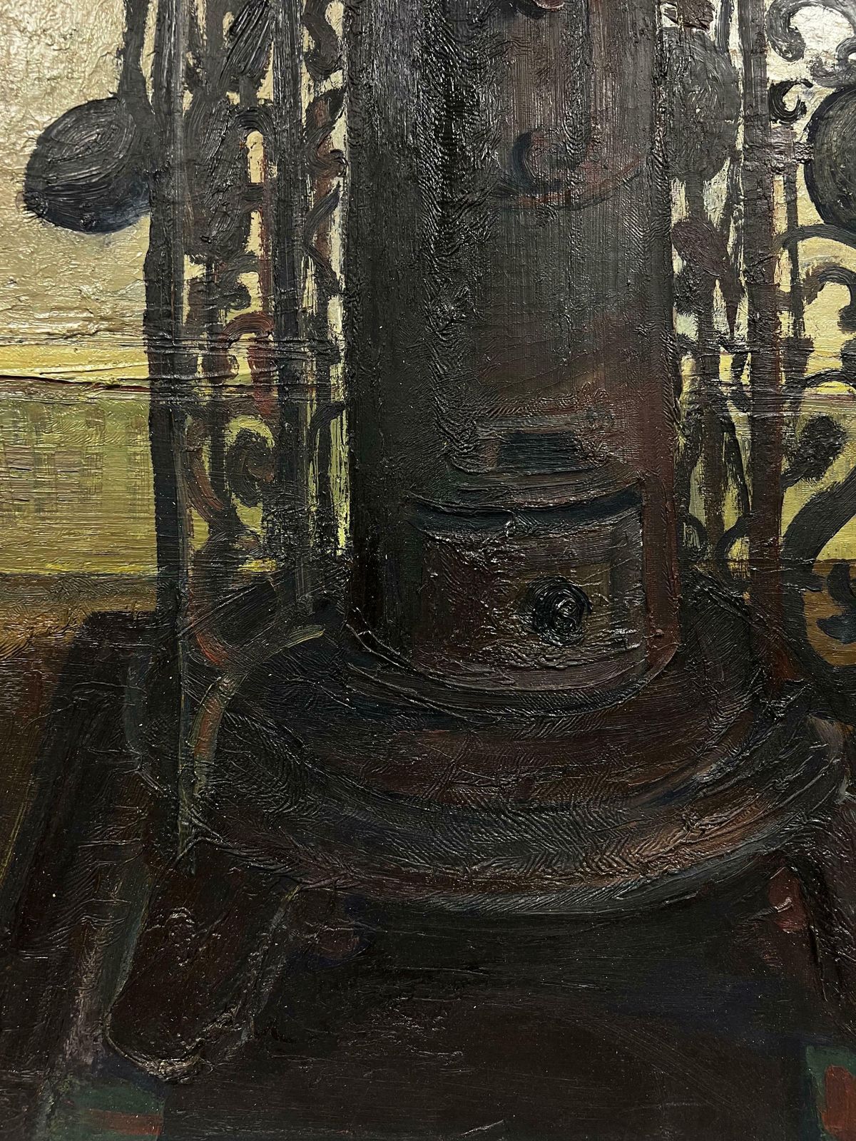 édouard Righetti (1924 2001)1960s French Interior Still Life   The Kitchen Stove Fire Warmer   Superb Work1960's photo Art