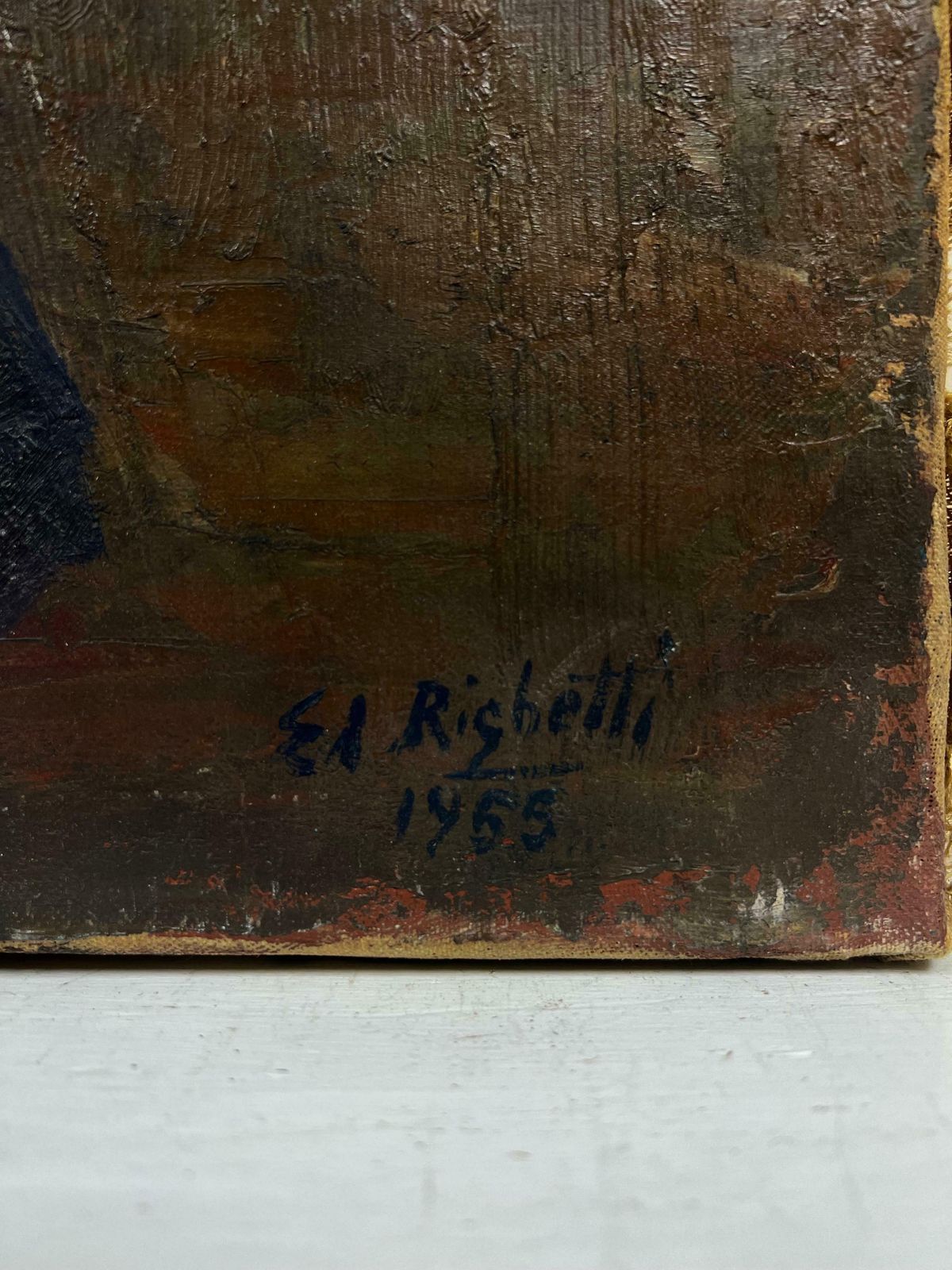 édouard Righetti (1924 2001)1960s French Interior Still Life   The Kitchen Stove Fire Warmer   Superb Work1960's photo 914.0