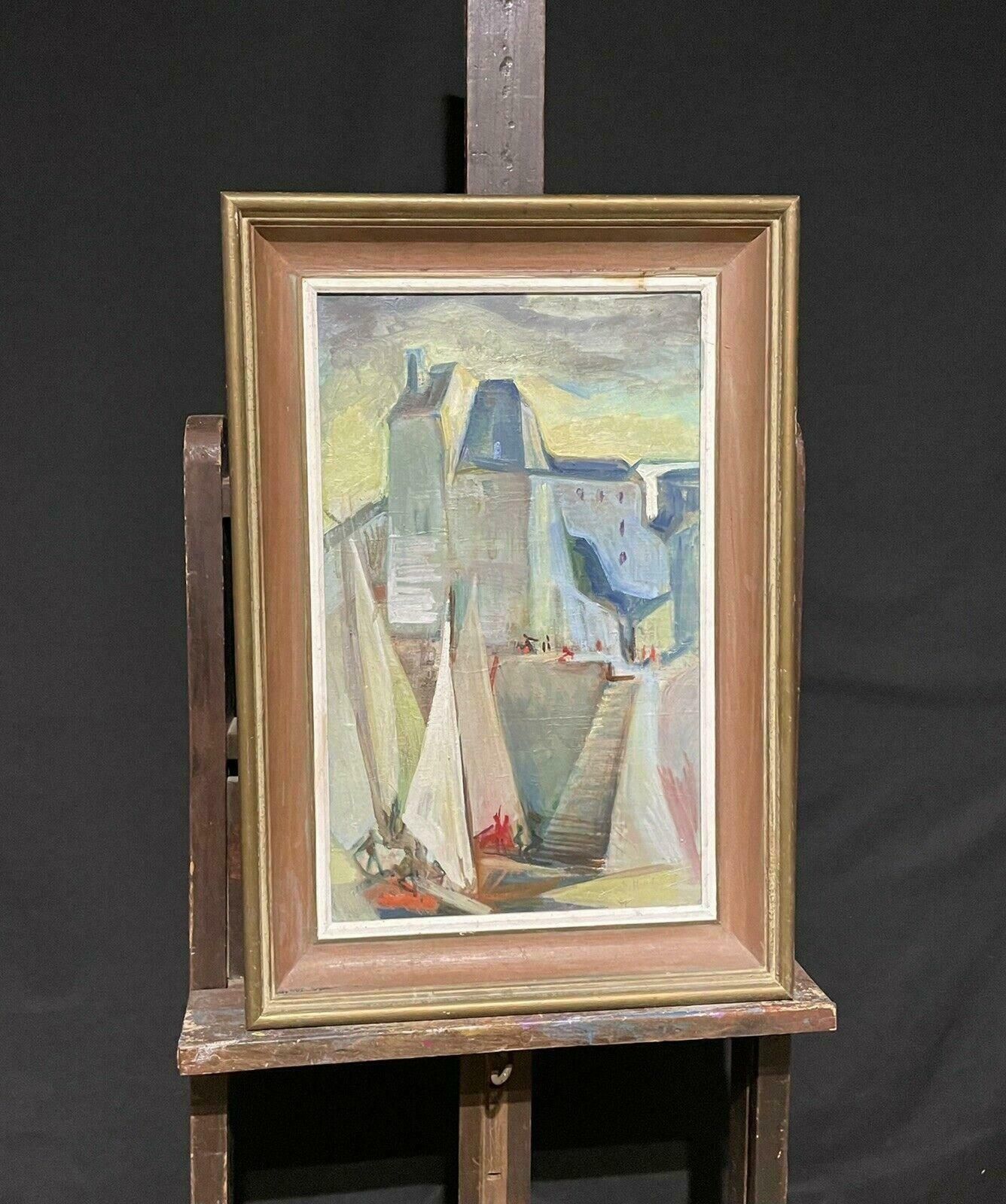 Ray Heudebertraymond Heudebert (1894 1991) Signed Fauvist Oil   Boats In Honfleur Harbour photo for sale