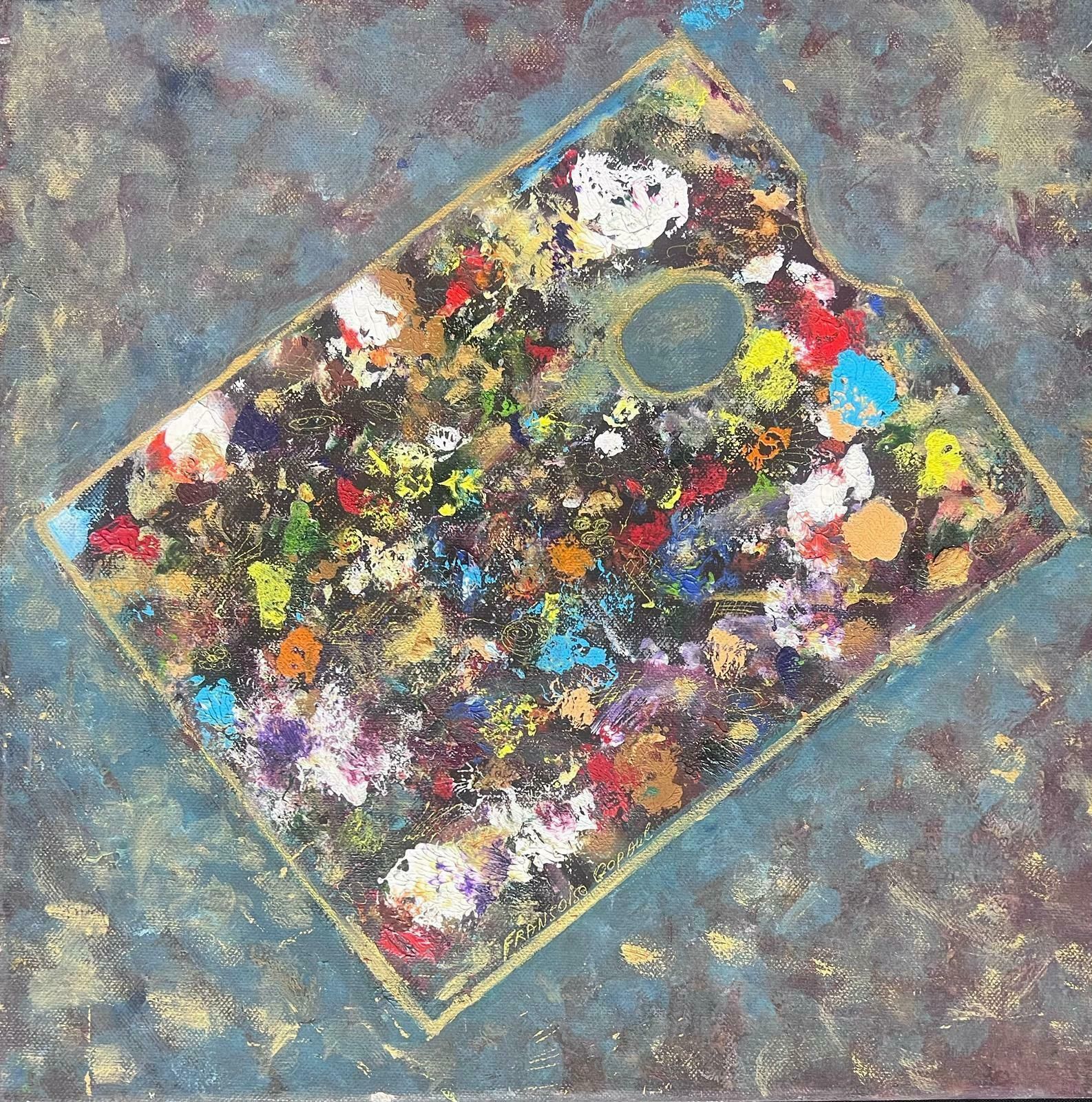 French Schoolfrench Modern Signed Oil Painting Of An Artists Palette