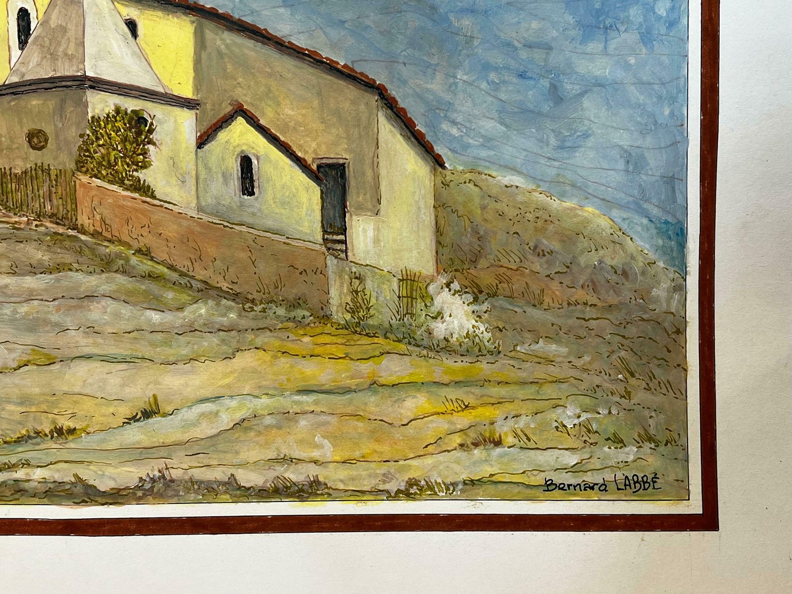 Bernard Labbe1950's Modernist/ Cubist Painting   French Building1950's photo Art