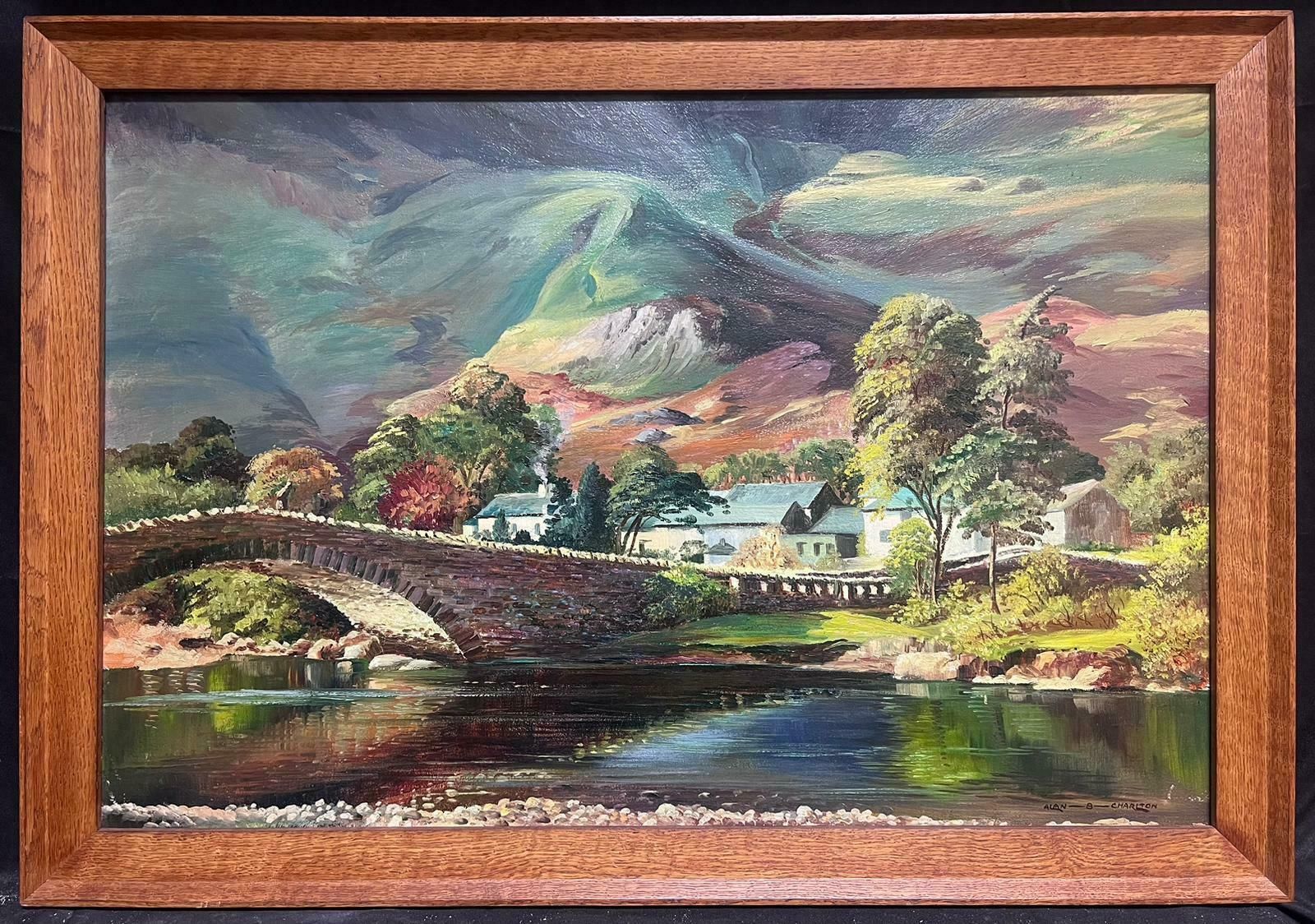 Alan. B. Charltonborrowdale English Lake District Large Signed Framed English Oil Painting