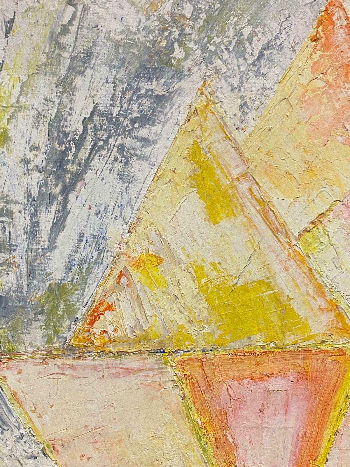 P Vilette20th Century Original Signed French Abstract Oil Painting   Cubist Study20th Century photo vinterior