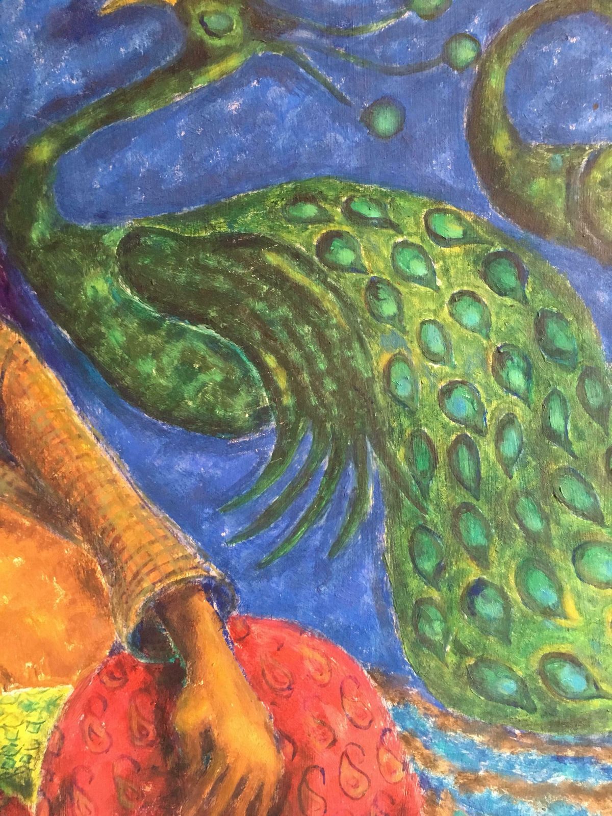 Kate Orrarabian Night, Stylised, Bright Colours, Oil Painting, Signedc.1950s photo vinterior