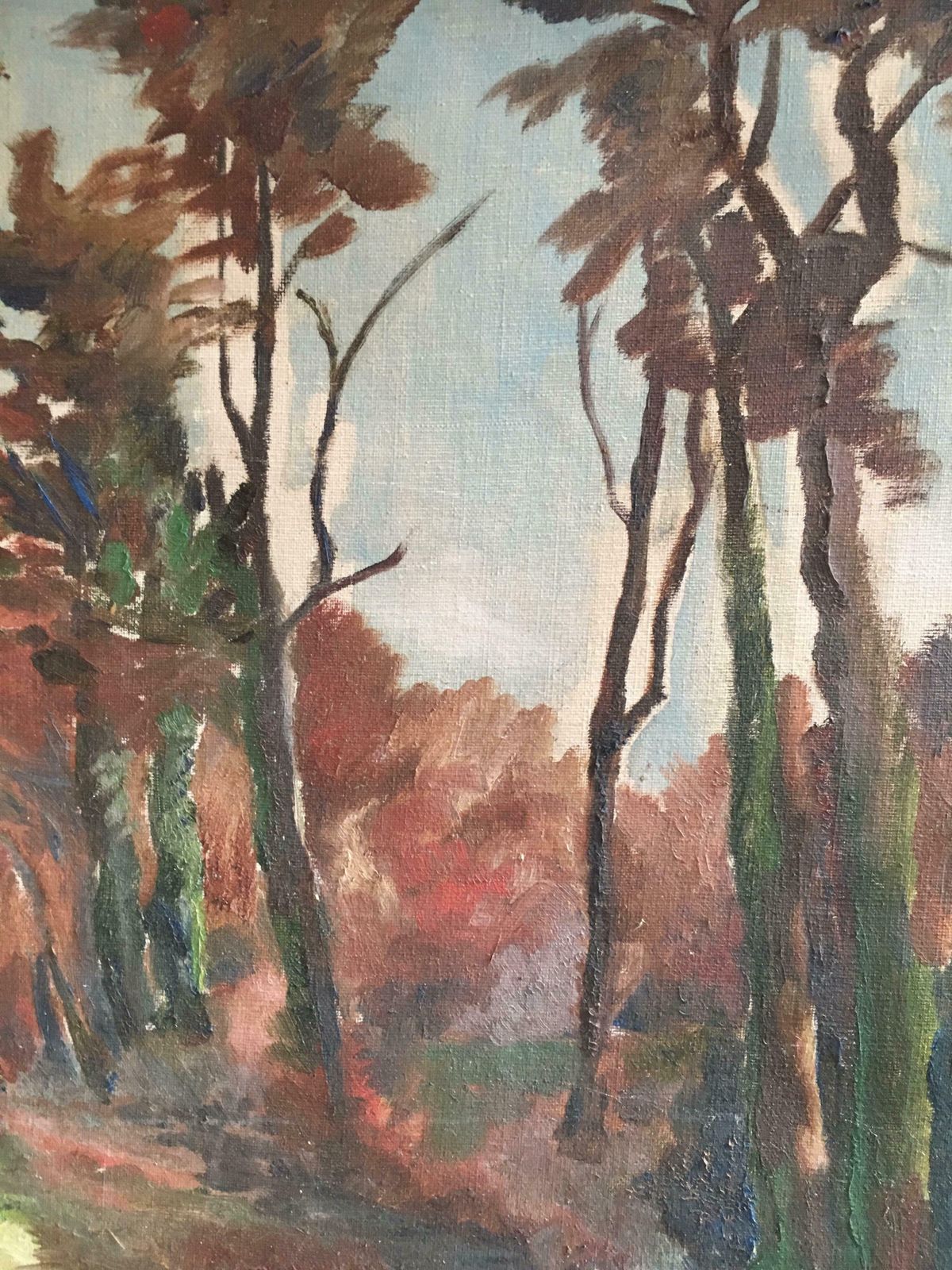 Unknownrustic Country Road Mid Century Impressionist Landscape, Original Oil Paintingc.1950s photo Art