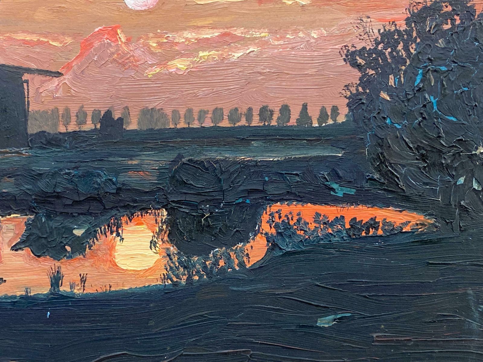 Fernand Audetfernand Audet (1923 2016) French Impressionist Oil   Sunset Over Windmillsc. 1950's photo Art