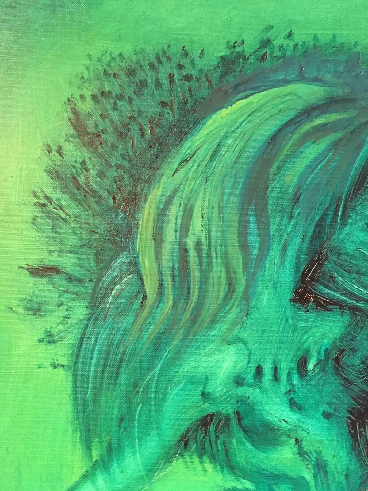 Gustave Von Looexpressive Abstract, Green Colour, Original Oil Painting, Signed1990 photo buy