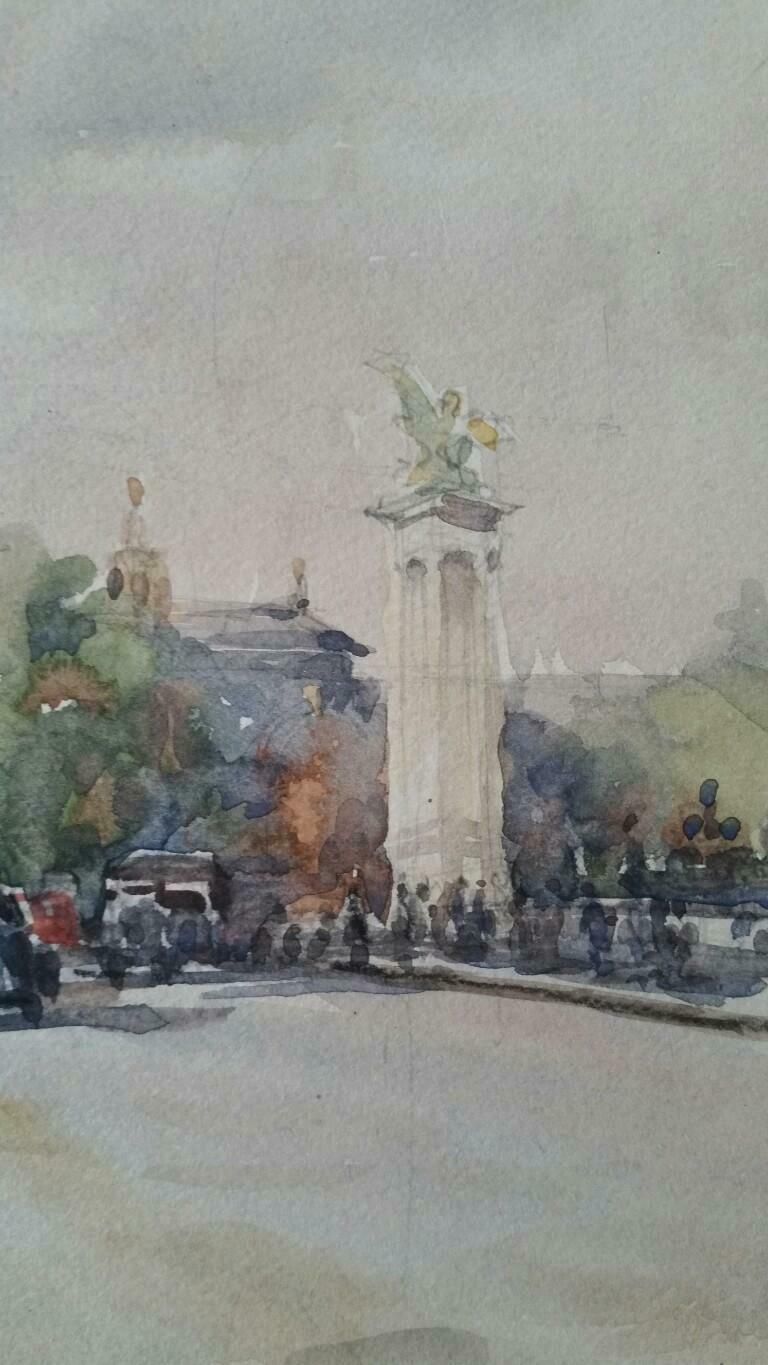 Henri Milochecole De Paris Mid 20th Century Pont Alexandre III 1940's photo Art