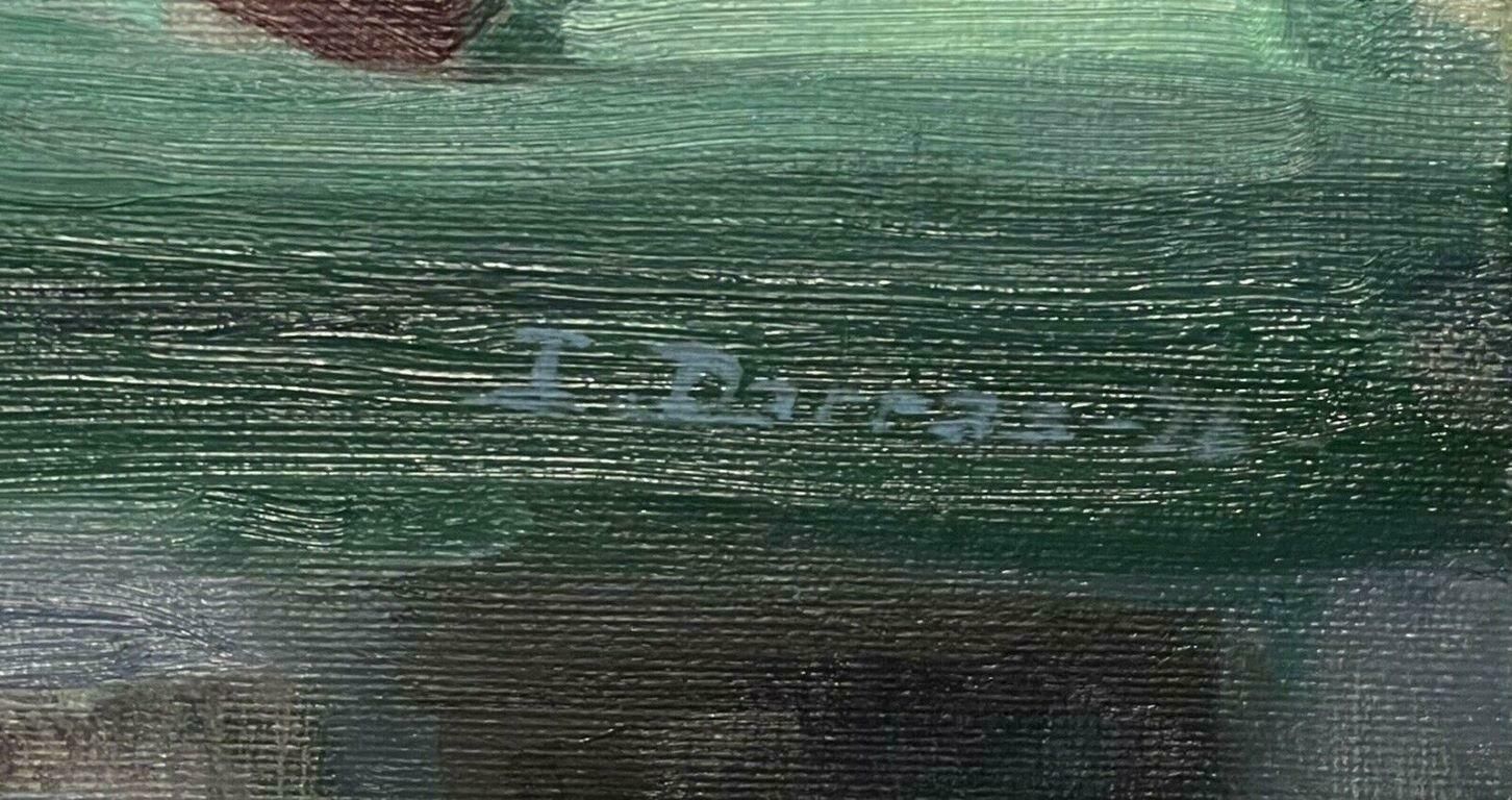 French Schoolbeautiful French Impressionist Signed Oil   The Gardeners Table Still Life photo vinterior