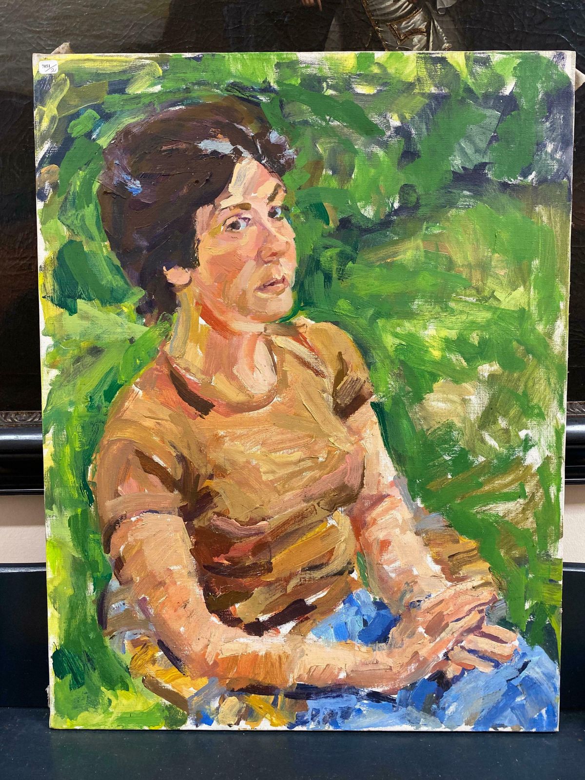 Douglas Stuart Allenlarge French Impressionist Oil   Elegant Abstract Portrait Of A Lady20th Century photo furniture