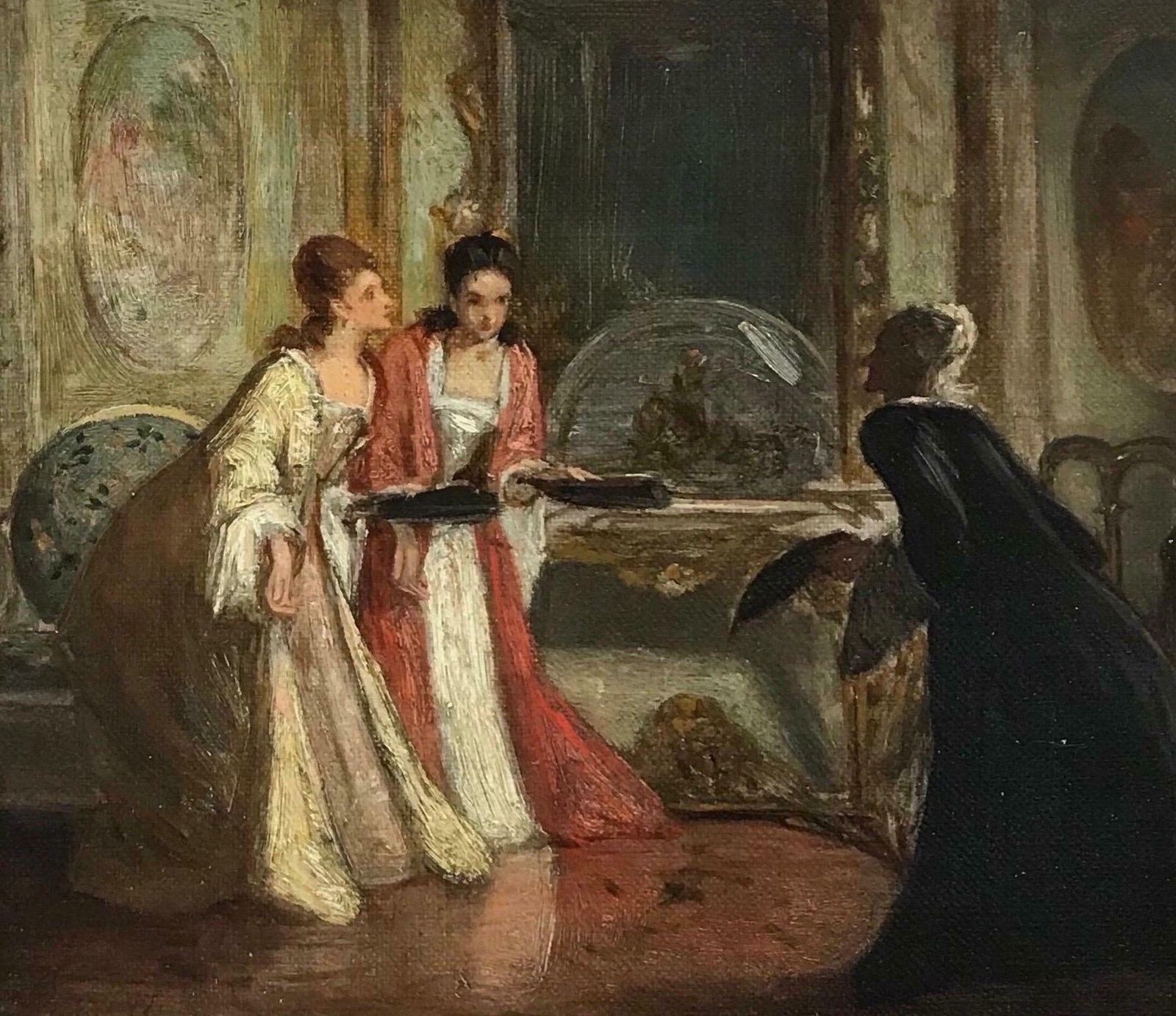 David Wilkie Wynfield Elegant Ladies In Grand Drawing Room Interior, Fine 19th Century British Oil photo 1887.0