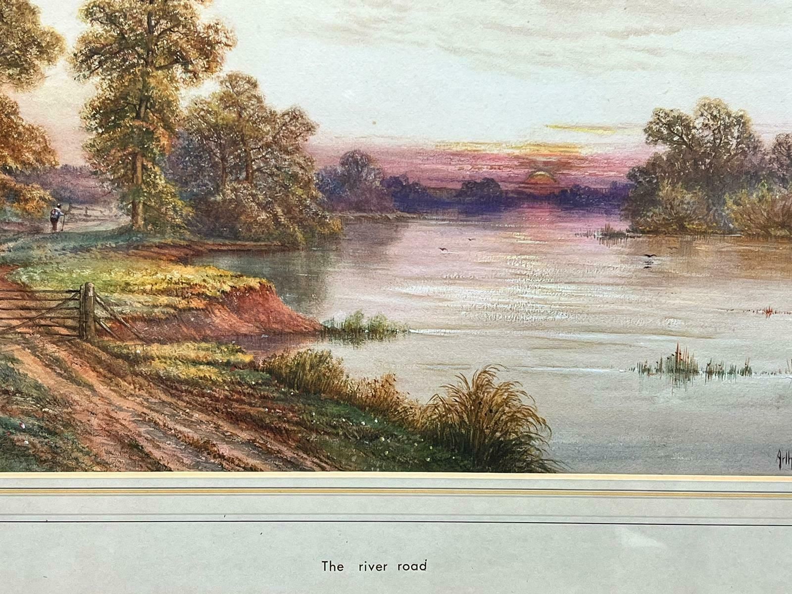 Arthur De Breanskithe Track Alongside The Fishing River Sunset Landscape Fine Antique British photo 4284.0