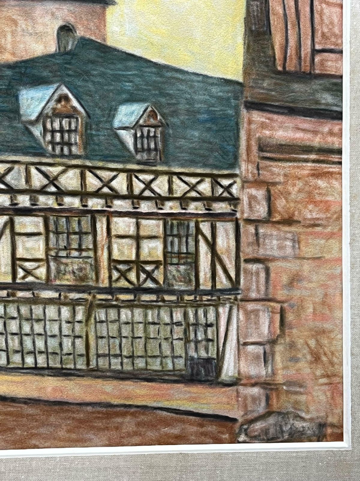 Bernard Labbe1950's Big Modernist/ Cubist Painting   French Building1950's photo vinterior
