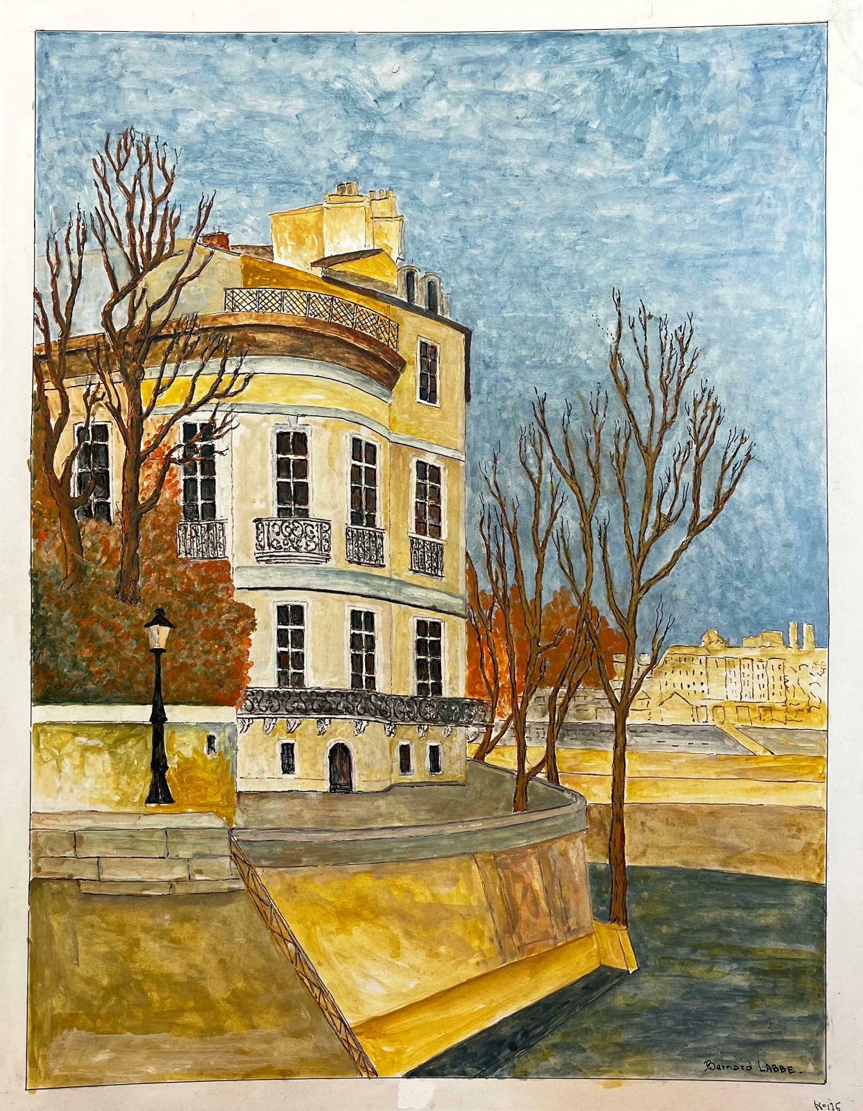 Bernard Labbe1950's Big Modernist/ Cubist Painting   Parisian Apartment 1950's photo furniture