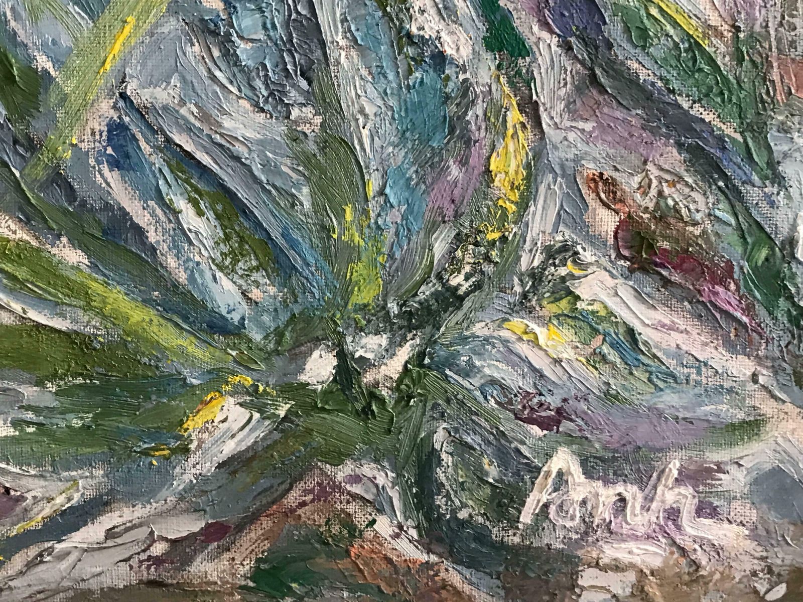 Unknownprovencal Maison   Large Mid 20th Century French Post Impressionist Oil Paintingc.1950's photo for sale