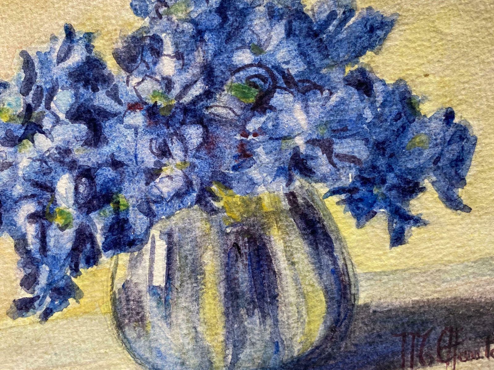 Marie Amelie Chautard Carreauearly 1900's French Impressionist Signed Flower Watercolours Marie Carreauc. 1900's photo furniture