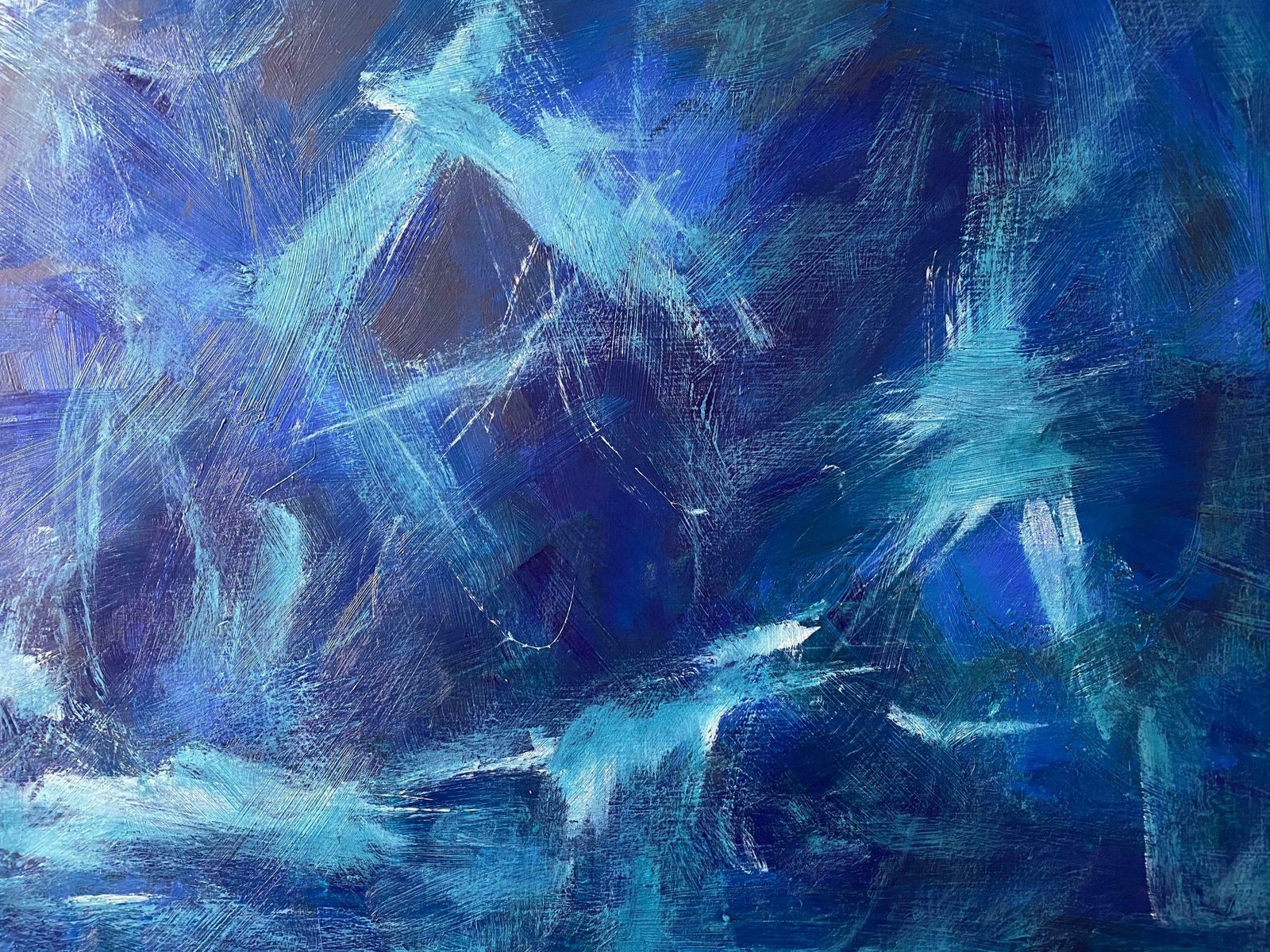 Sally Bradshawsally Bradshaw (B.1962) Contemporary Abstract British Painting   Explosive Bluesc.2019 photo 3009.0