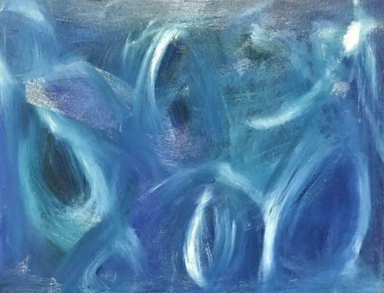 Sally Bradshawsally Bradshaw (B.1962) Contemporary Abstract British Painting   White & Bluec.2017