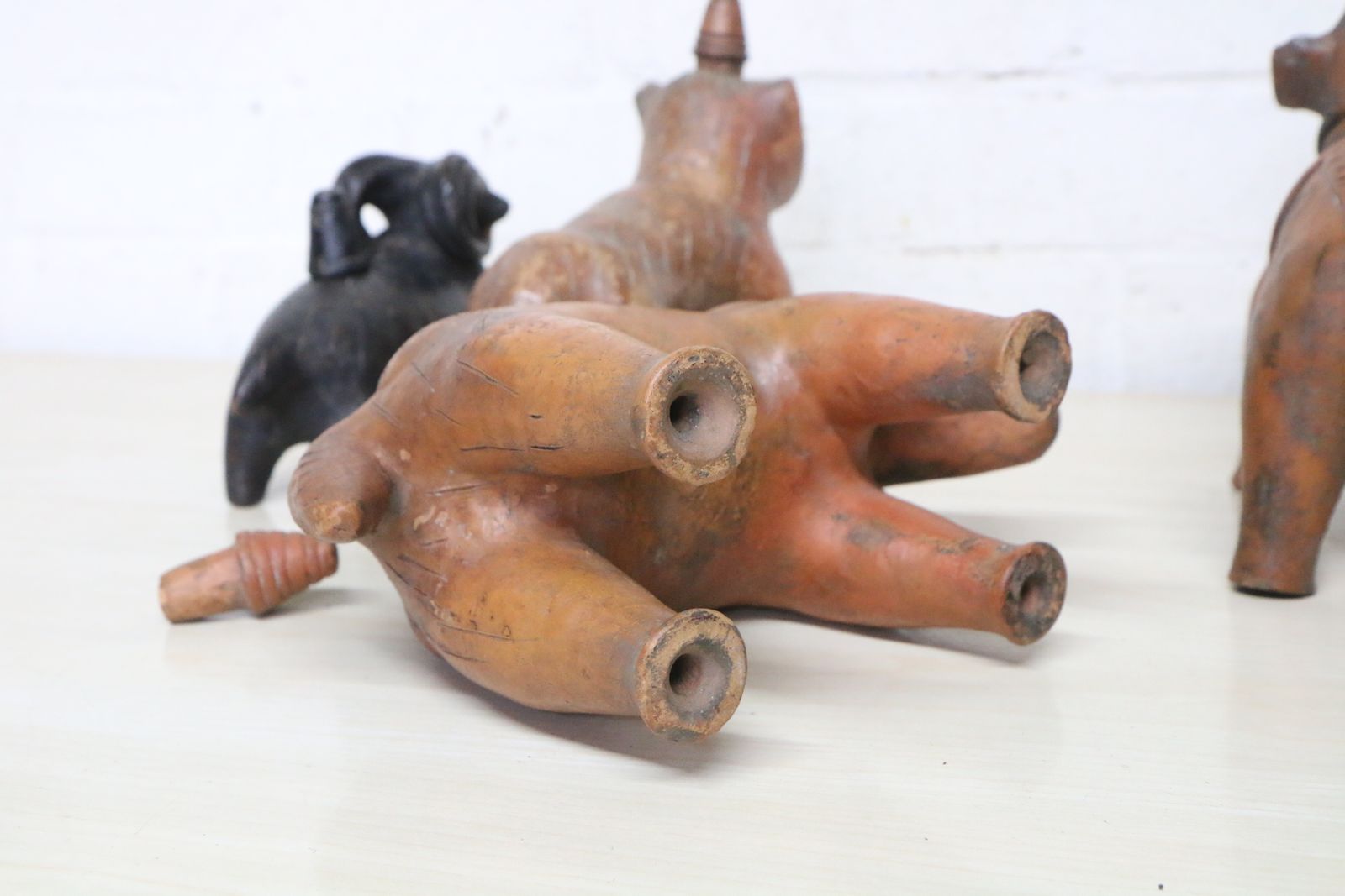 19th Century African Pottery A Collection Of 4 Hand Made Ceremonial Animal Figures photo vinterior