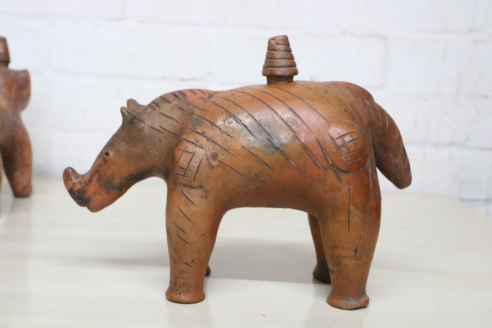 photo vinterior 19th Century African Pottery A Collection Of 4 Hand Made Ceremonial Animal Figures