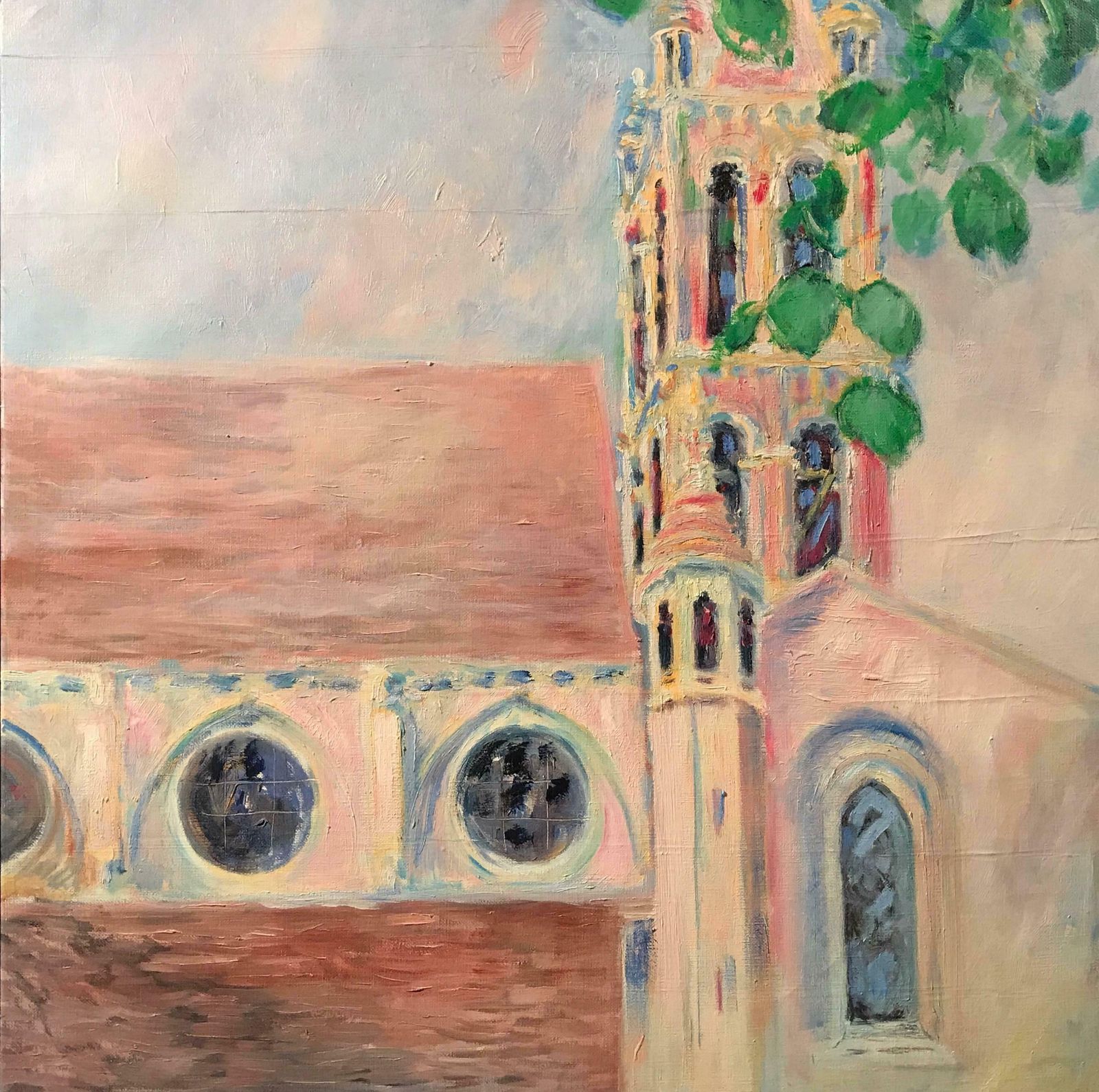 Jean Marie Derochefrench Post Impressionist Signed Oil Paintingc. 1986