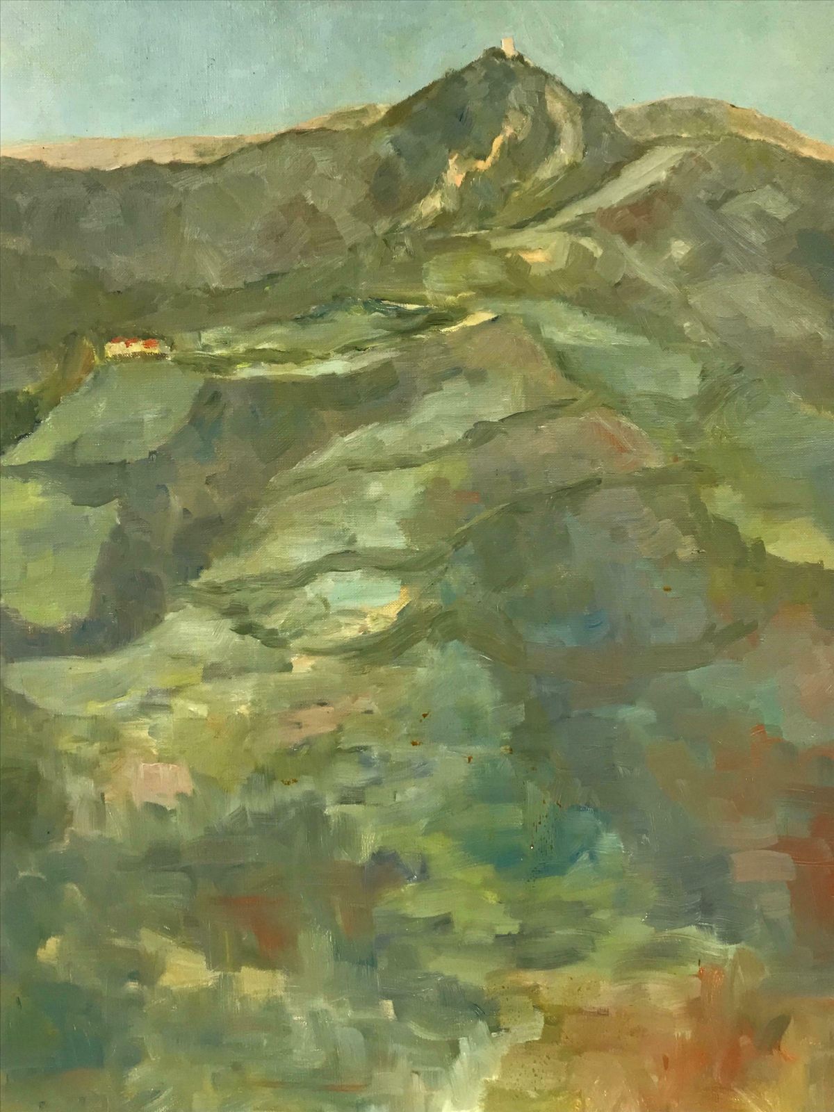 Bernard Labbemid 20th Century French Hill Top Building In Mountainous Provencal Landscape photo furniture
