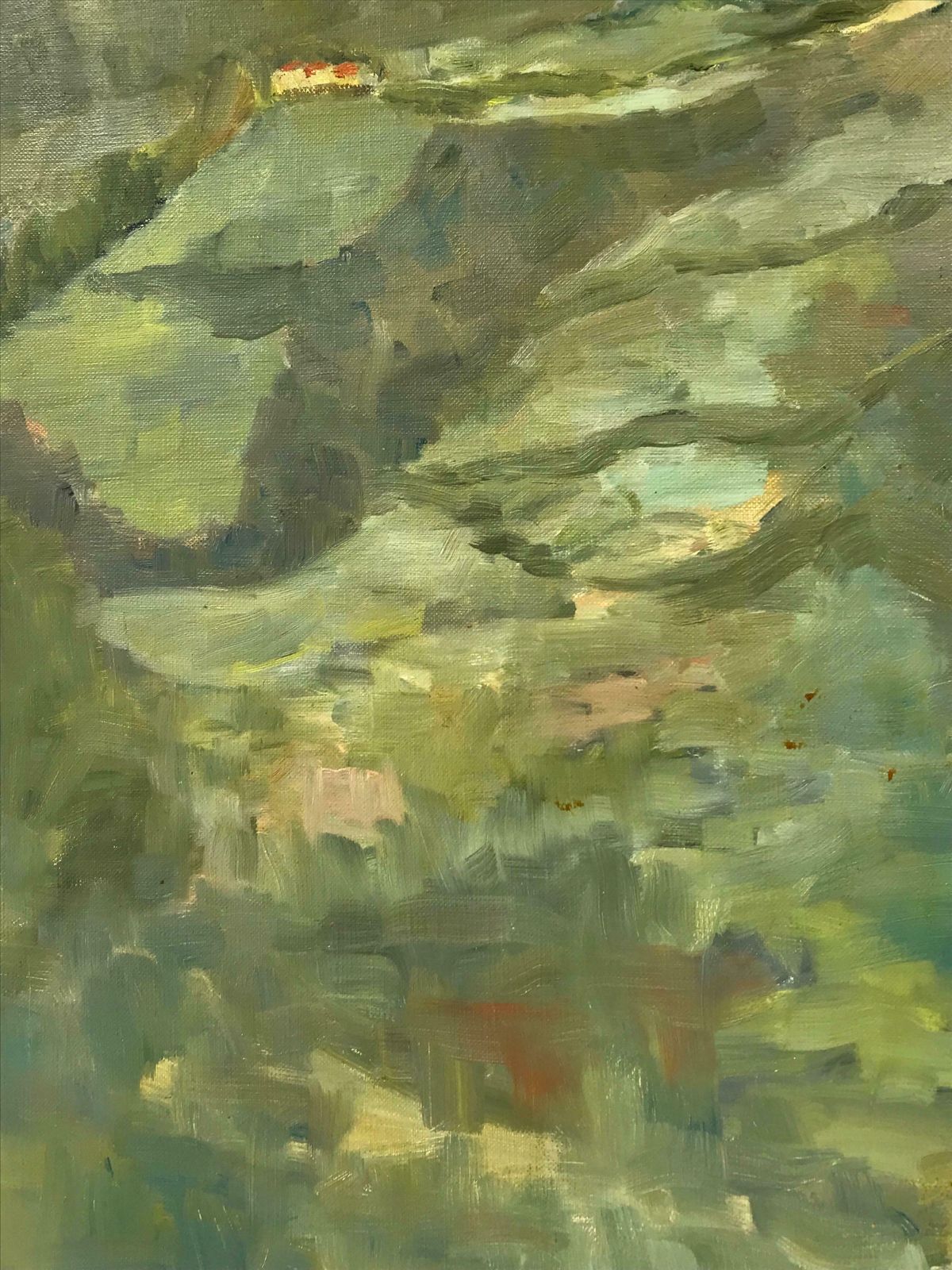 Bernard Labbemid 20th Century French Hill Top Building In Mountainous Provencal Landscape photo Art