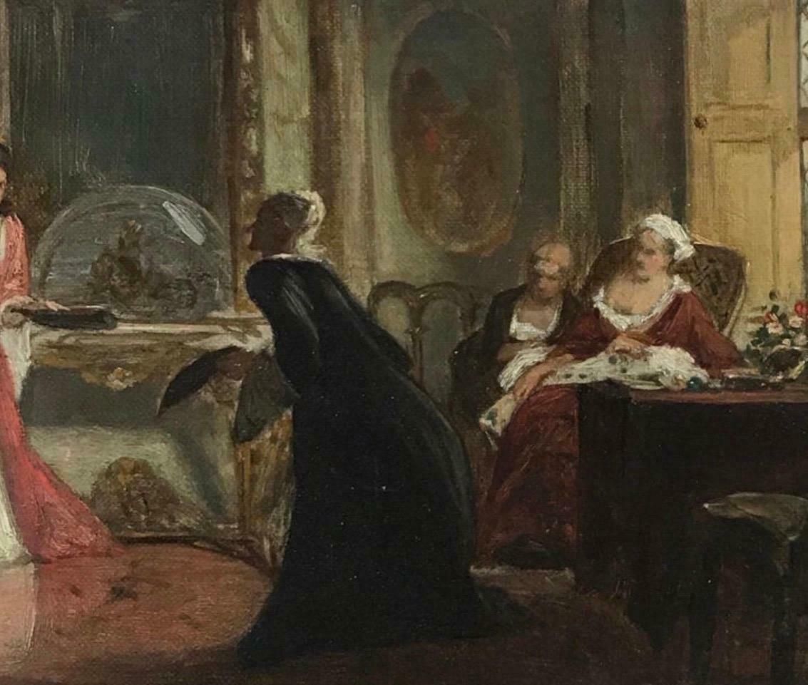 David Wilkie Wynfieldfine Victorian British Oil Painting Elegant Figures In Sumptuous Interior Roomc. 1861 photo for sale