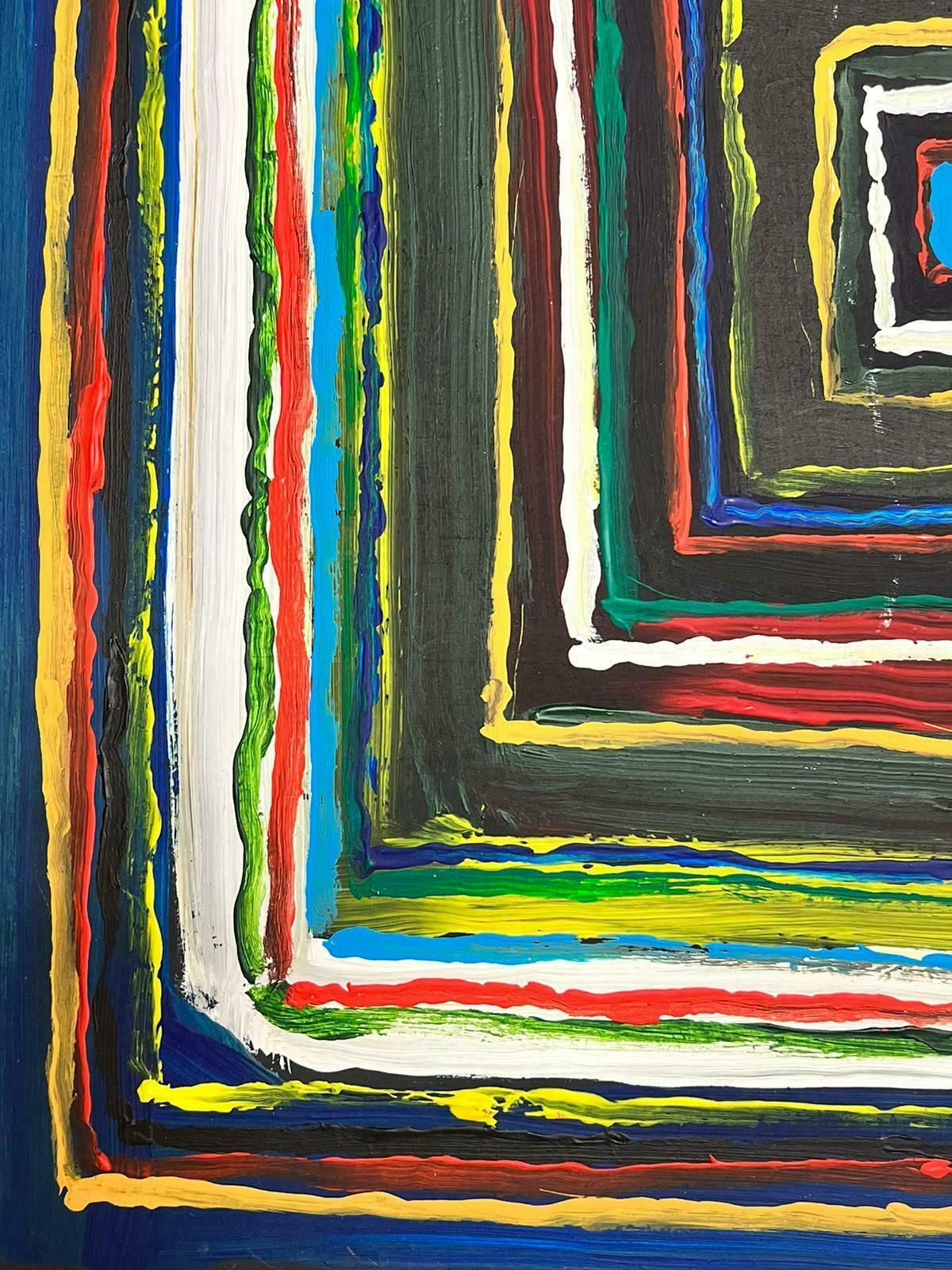 Contemporary British Colourful Modern British Abstract Painting Squares photo for sale