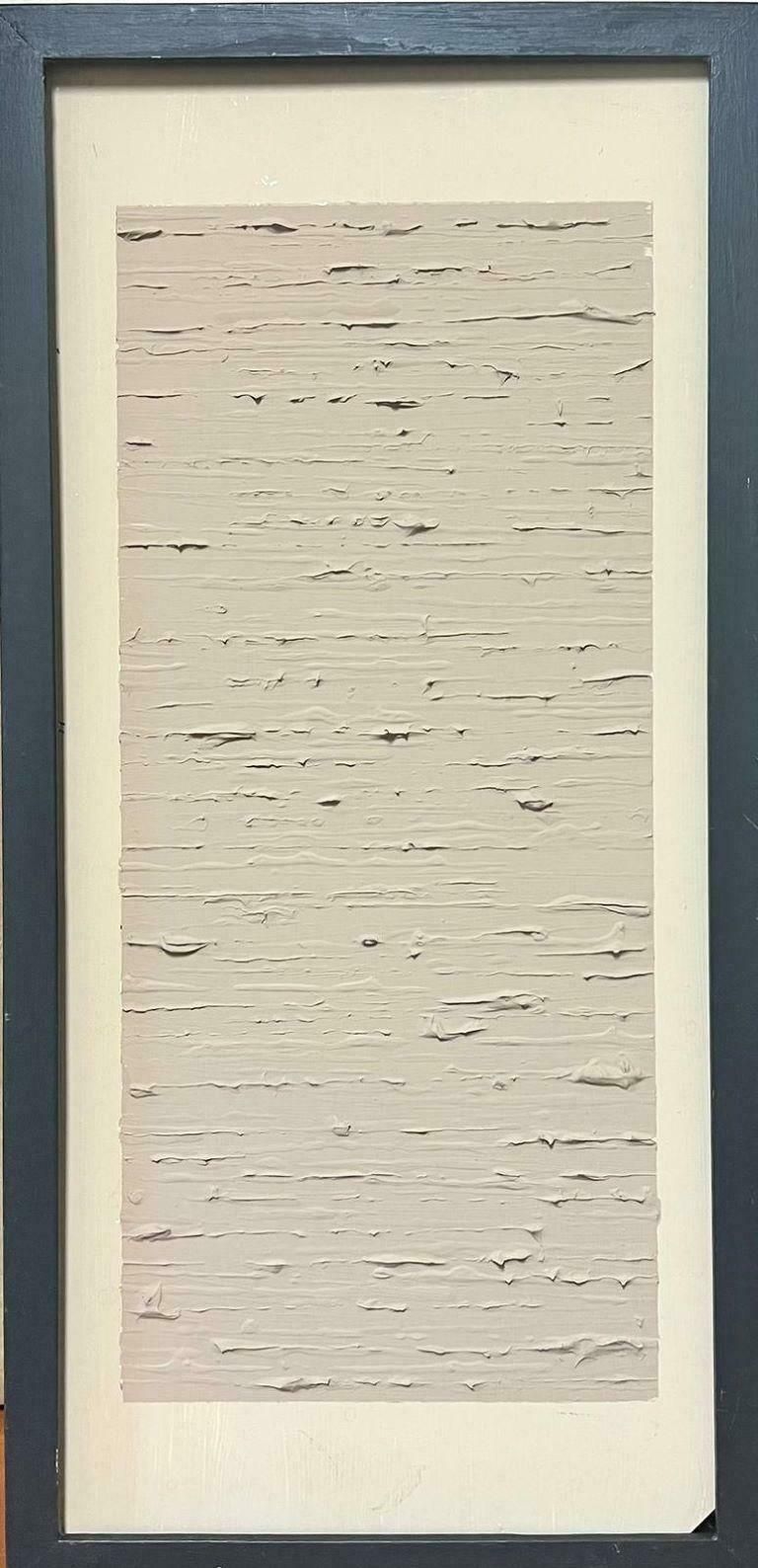 Contemporary British Very Thick Impasto Oil Paint White Abstract Modern British Painting photo furniture