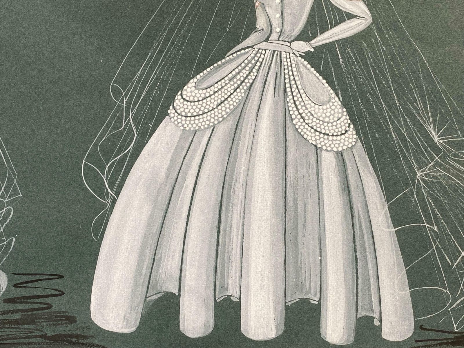 Geneviève Thomas1940's Fashion Illustration   The Two Elegant Bridesc. 1940's photo 138.0
