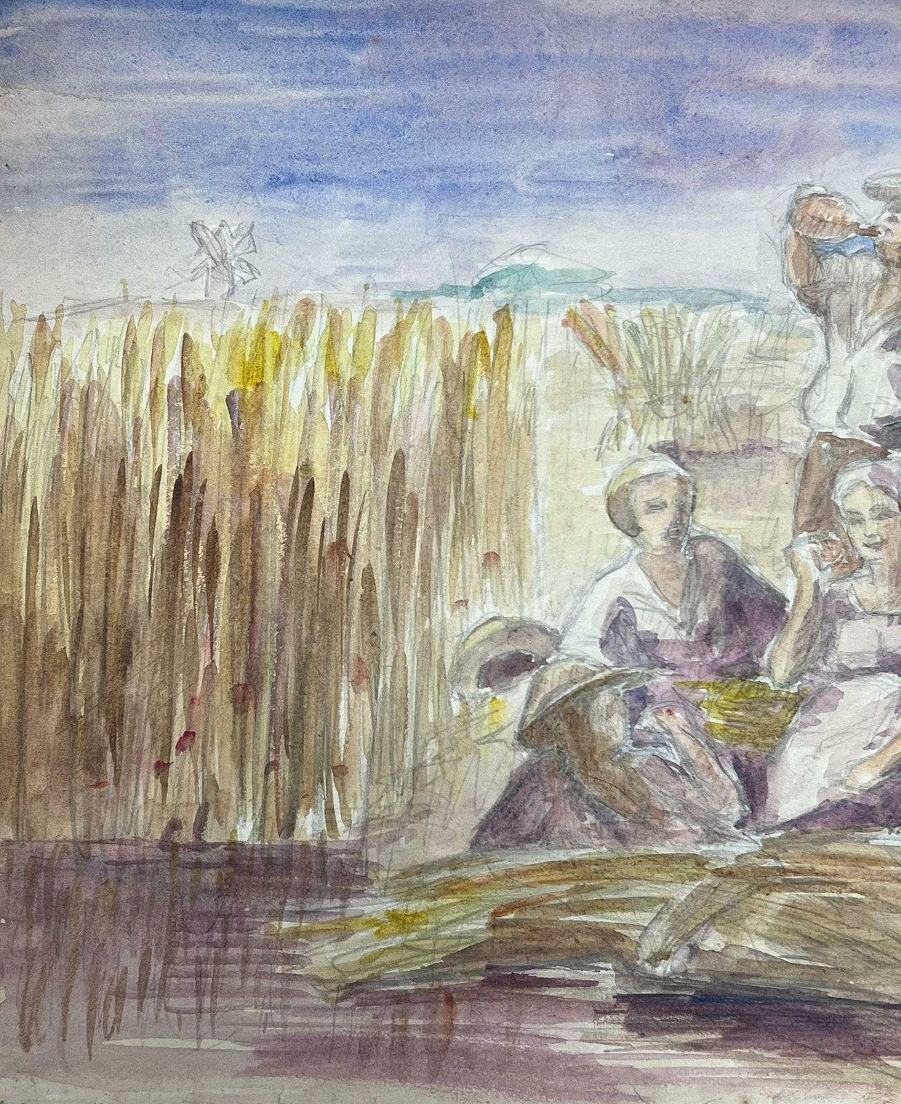 Louise Alixharvest Farm Workers On Their Lunch Break French Impressionist Landscape1930's photo furniture