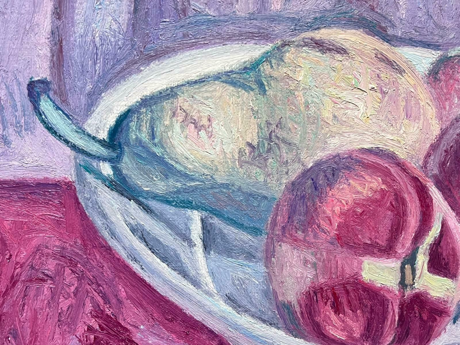 French Schoolfrench Post Impressionist Still Life Apples And Pears In Glass Bowl photo Art
