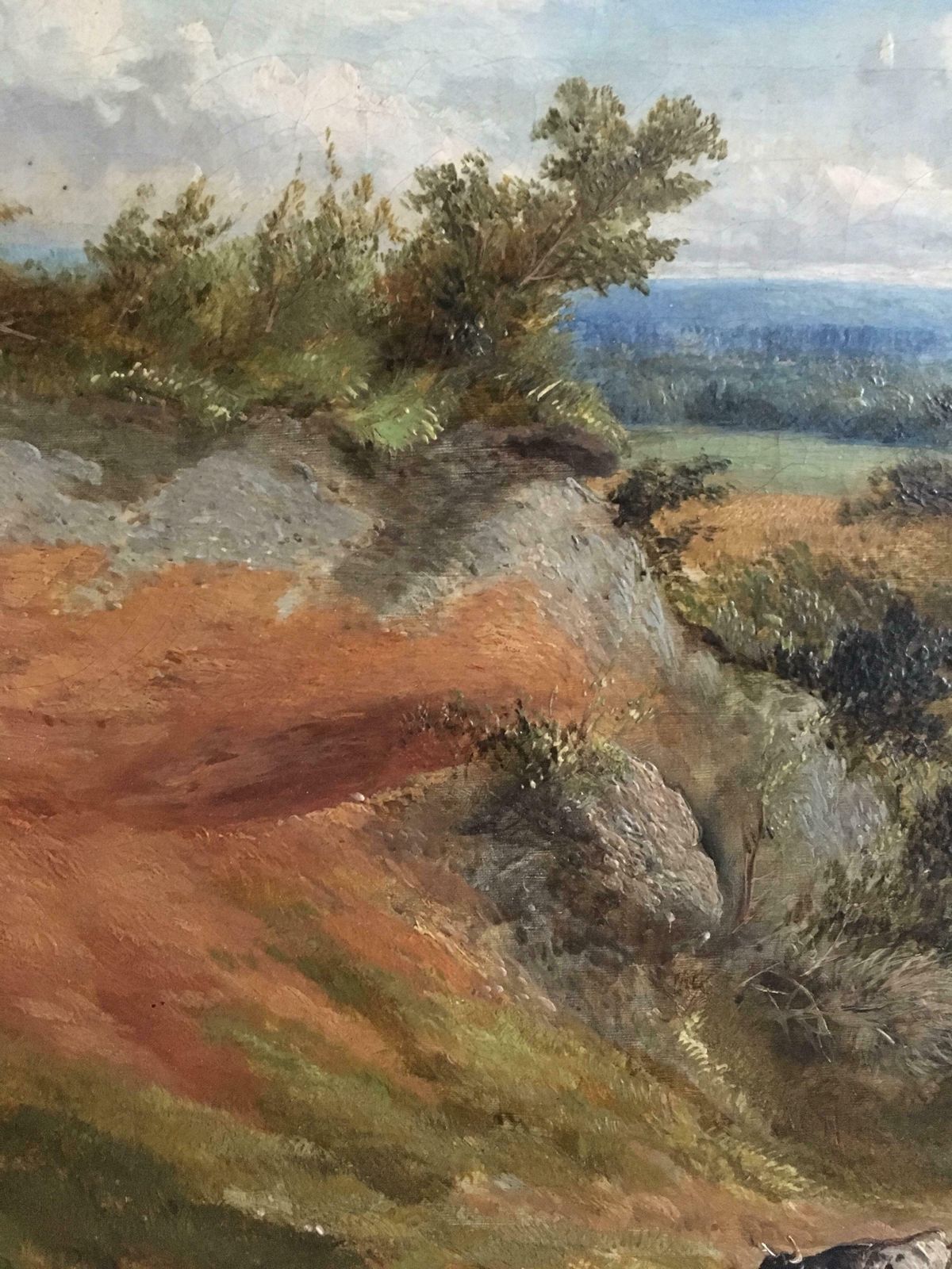 Unknownthe Travelling Herd, Early Victorian Landscape, Oil Paintingc. 1850's photo Art