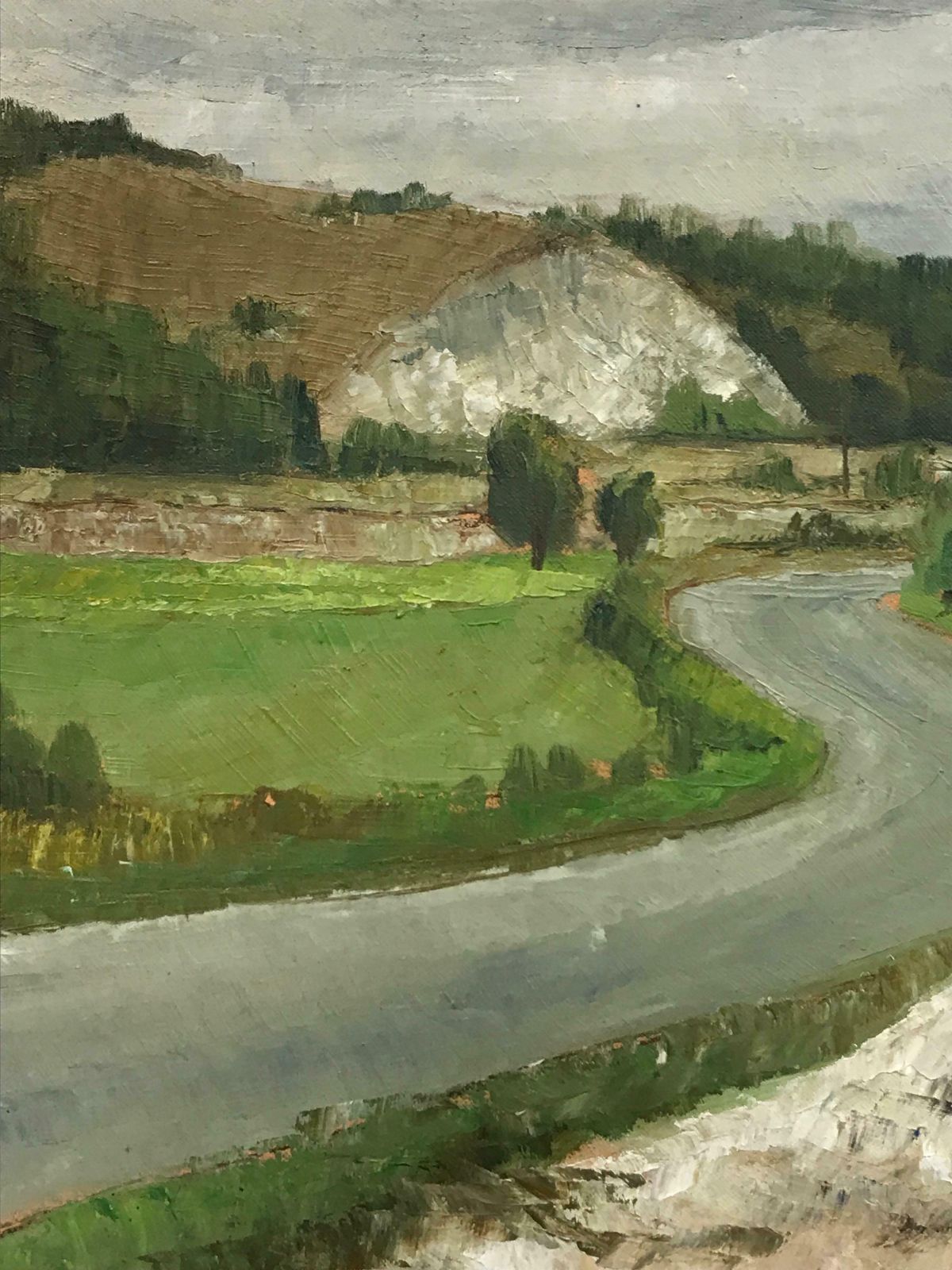 Benard Perronesigned French Impressionist Oil Winding Road South Of France Landscape photo vinterior