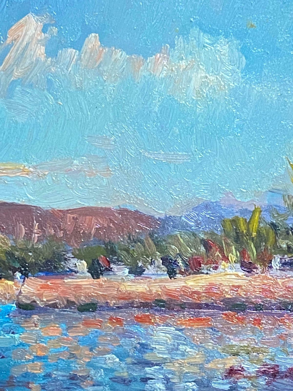 Maurice Mazeiliefrench Impressionist Signed Oil   Exotic Colourful Landscape photo furniture