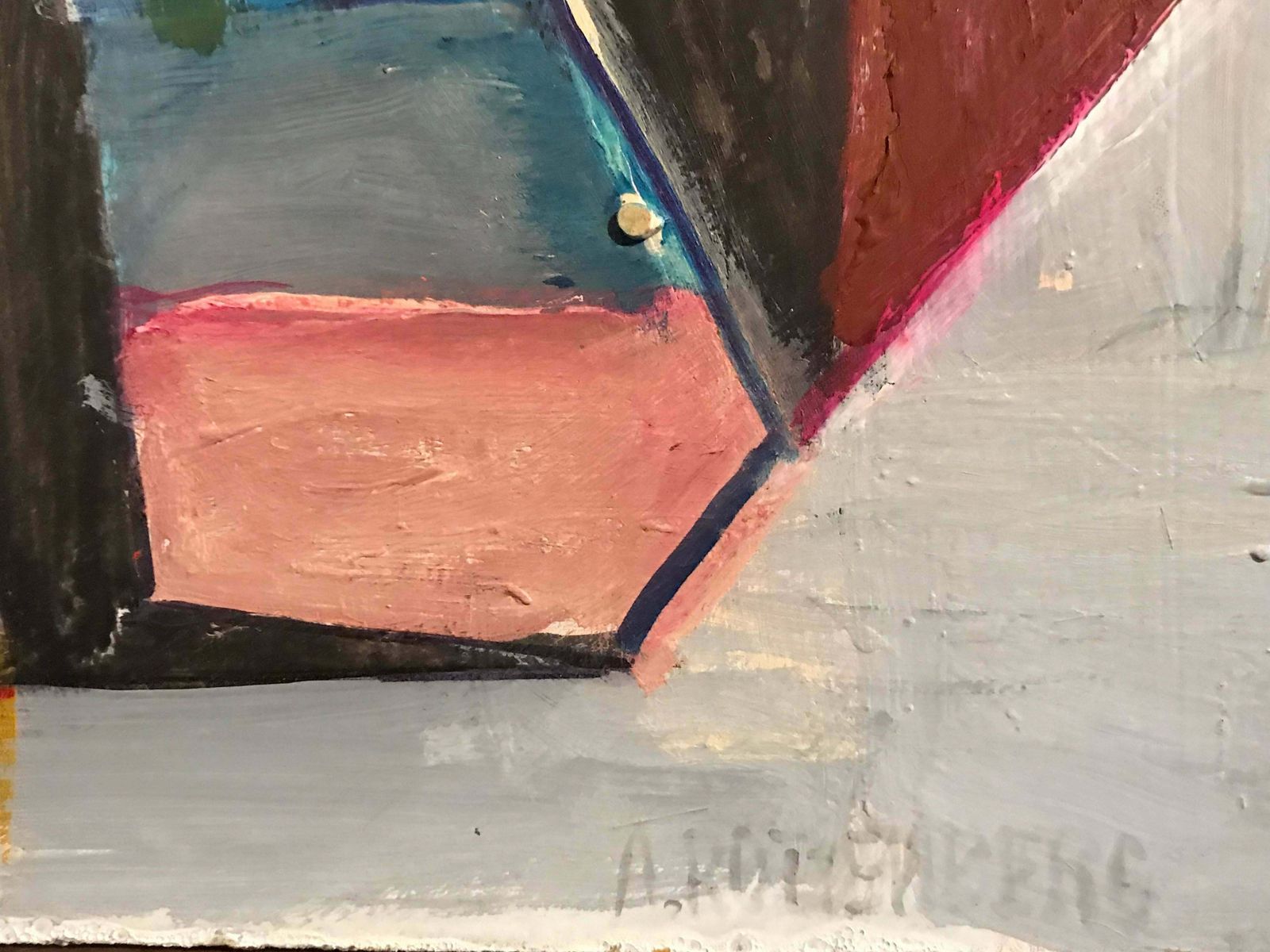 Armand Rottenbergfrench Cubist Abstract Oil Painting, Signedc.1980's photo Art