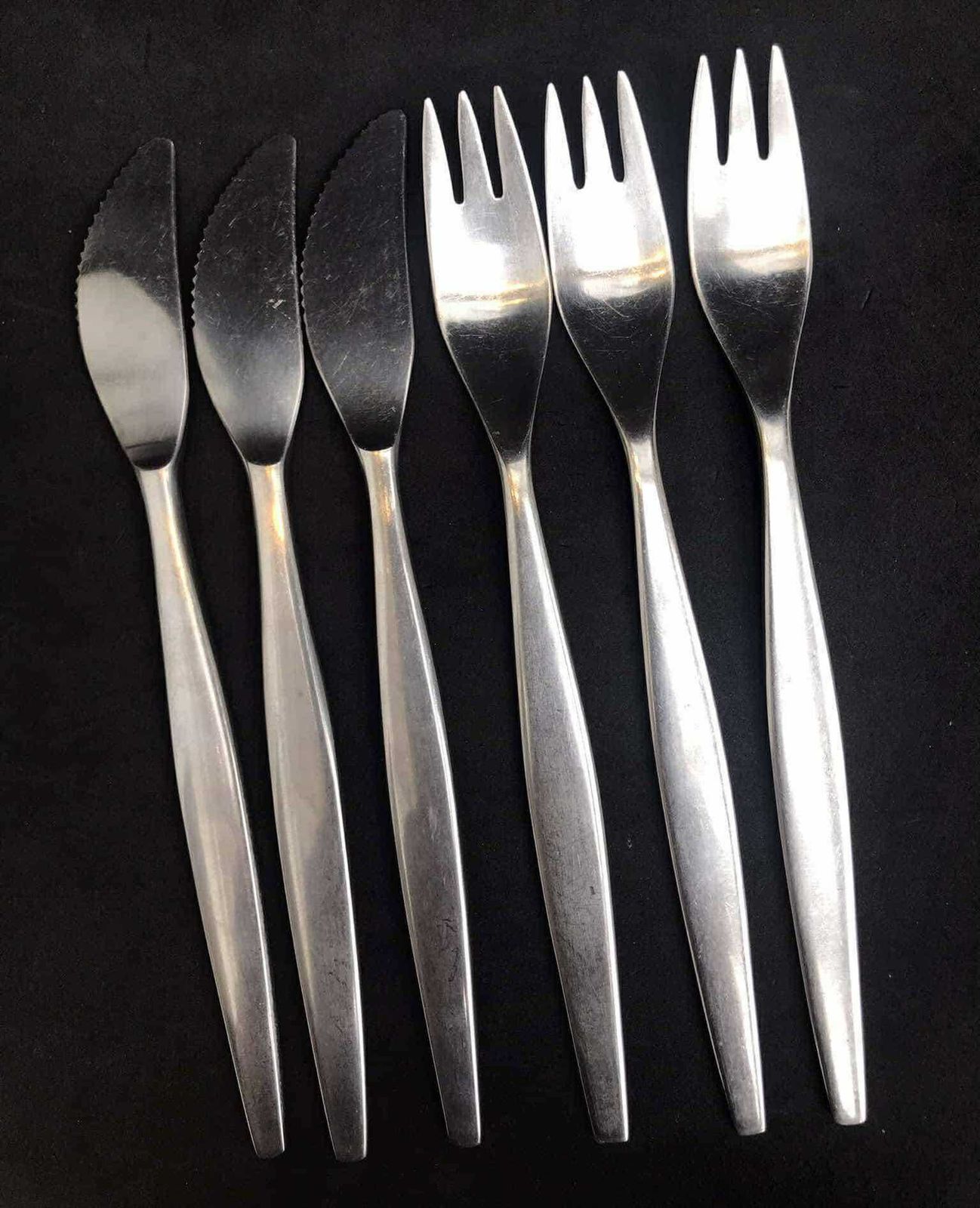 Gense Focus Flatware Retro Bestek Zweden Satijn Design Scandinavisch Dinervorken Messen Modernistisch Roestvrij Staal Design By Folke Arstrom