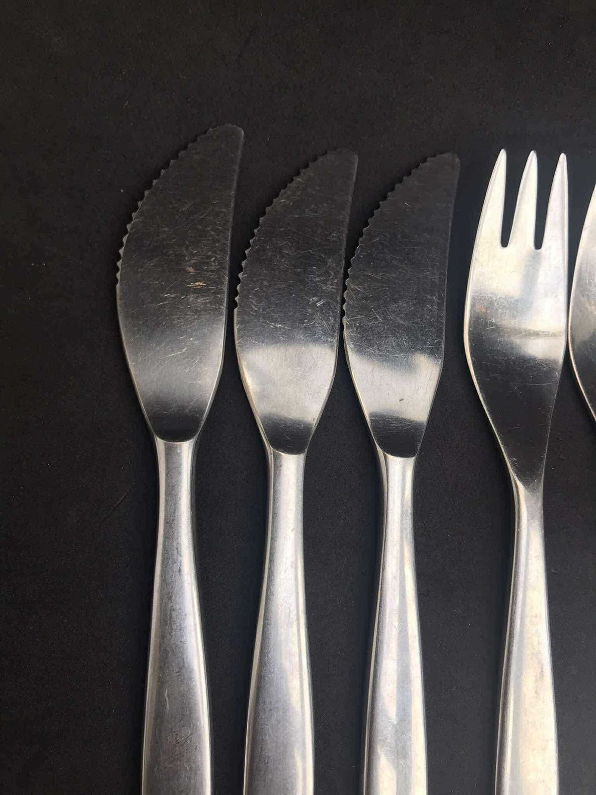 Gense Focus Flatware Retro Bestek Zweden Satijn Design Scandinavisch Dinervorken Messen Modernistisch Roestvrij Staal Design By Folke Arstrom photo for sale