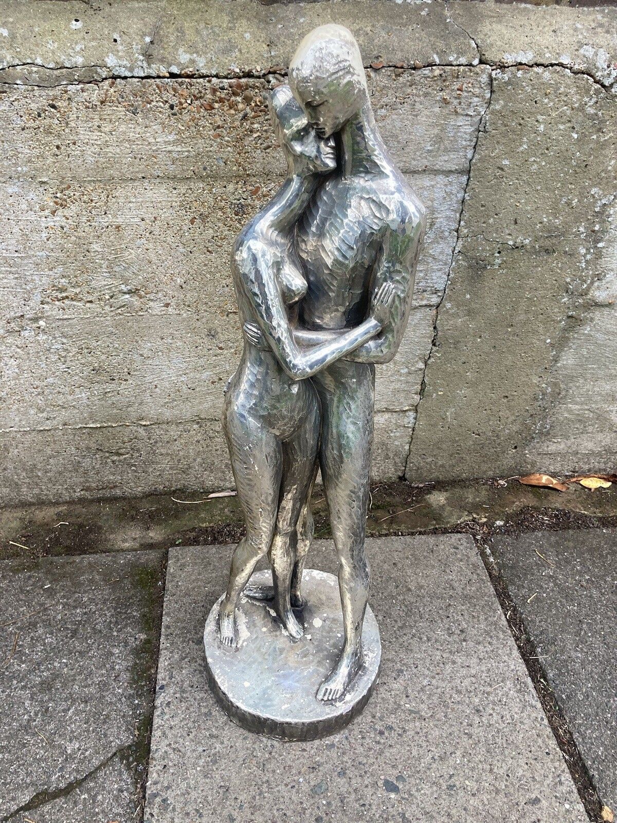 Lovers Embrace Statue Figure Plaster Bust Mid Century 1968 Leonardo Artworks photo furniture