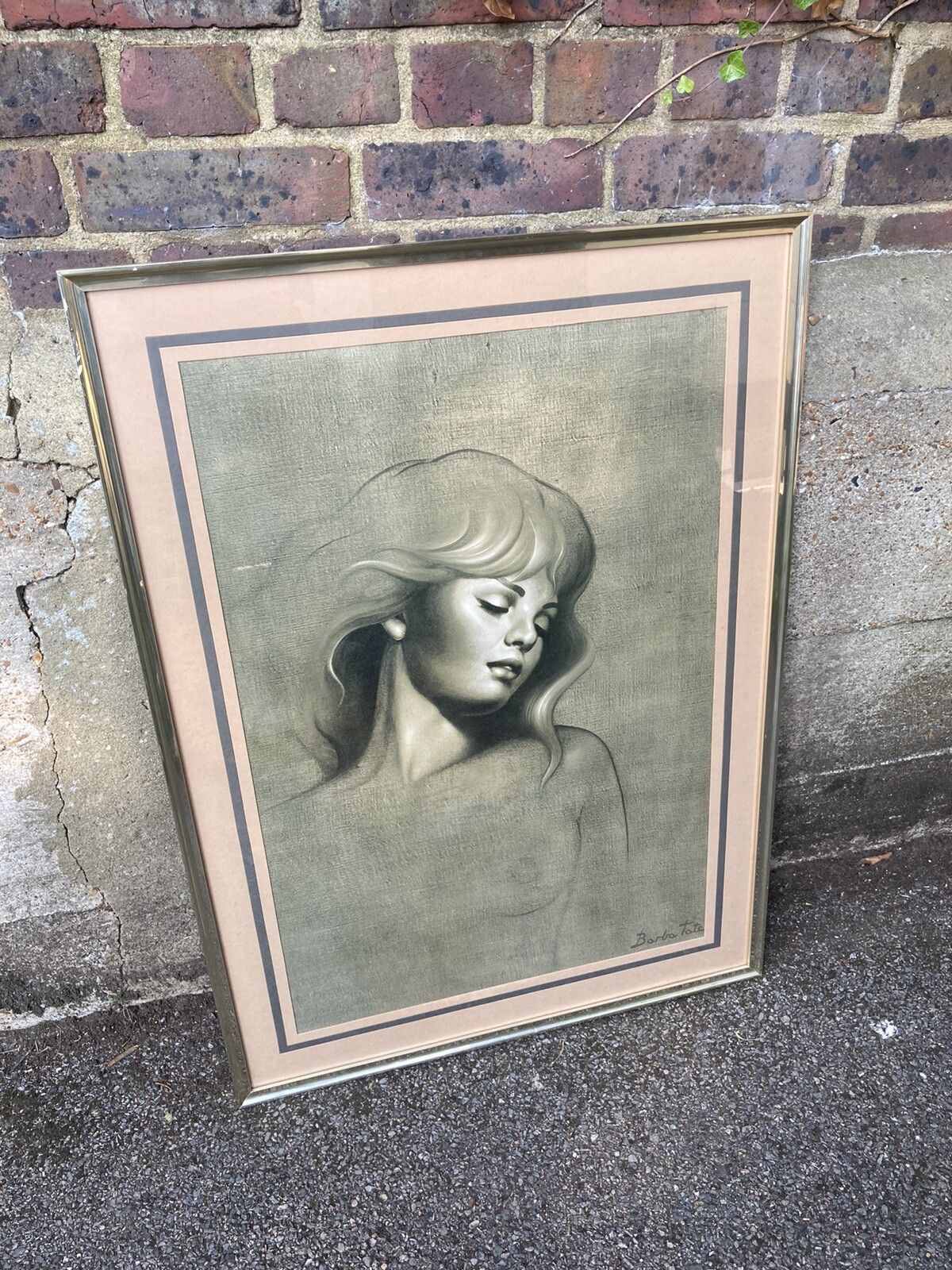 Original Mid Century Modern Print Barba Tate Framed Kitsch Retro Era photo furniture