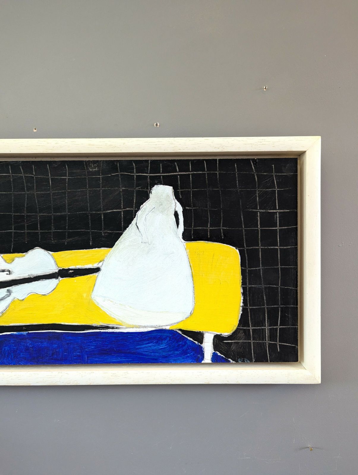 photo for sale Oil Painting White, Yellow, Blue, Black