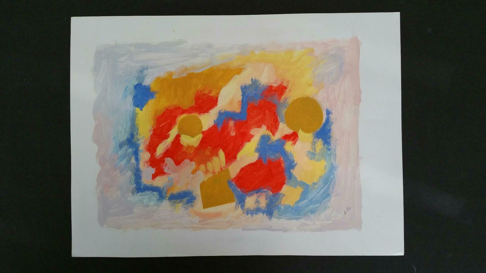 Louis Bellon Provence Abstract Mid 20th Century Painting C. 1950s photo furniture