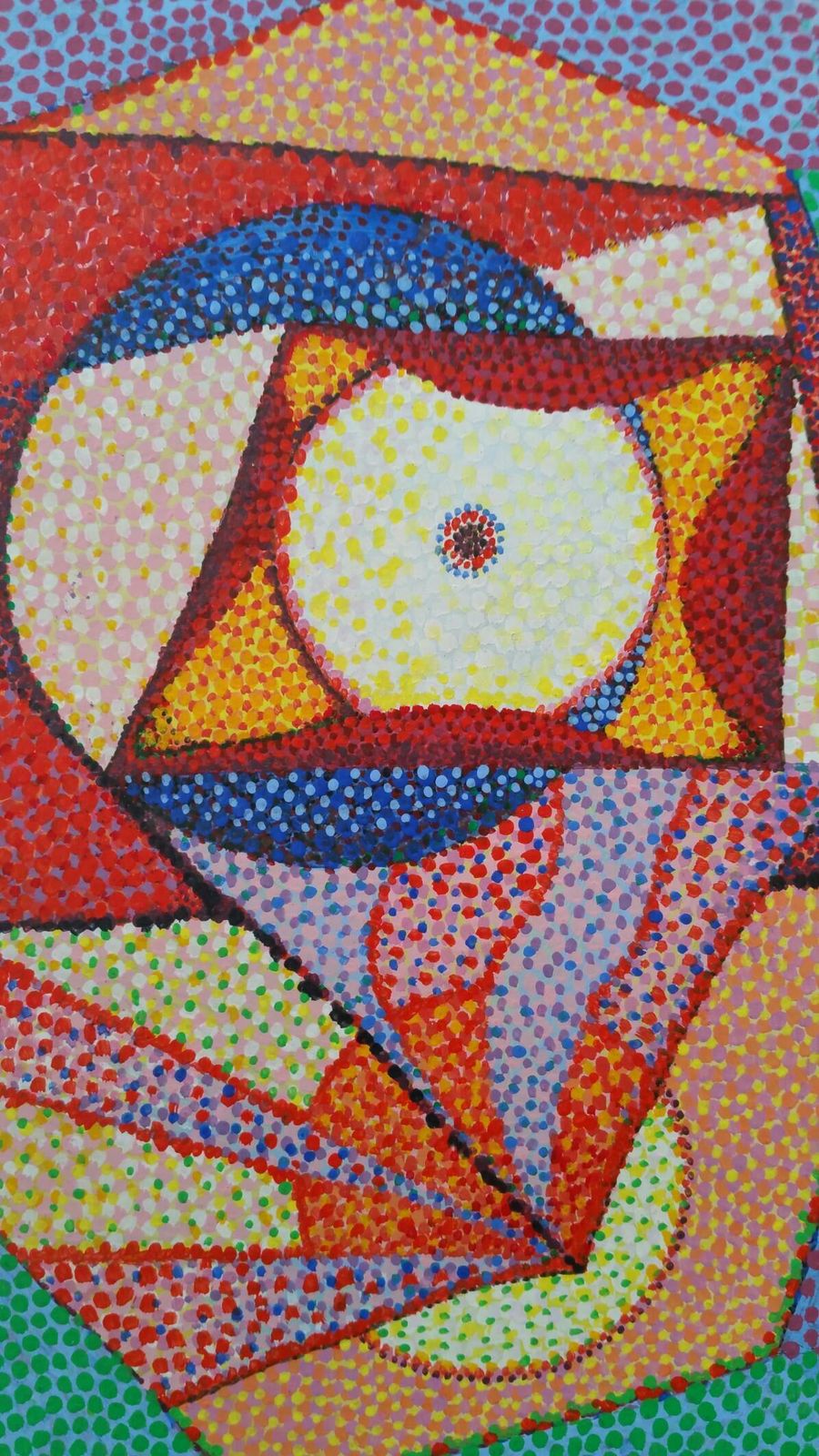 Louis Bellon French Neo Impressionist Pointillist Abstract Mid 20th Century Painting C. 1940s photo furniture