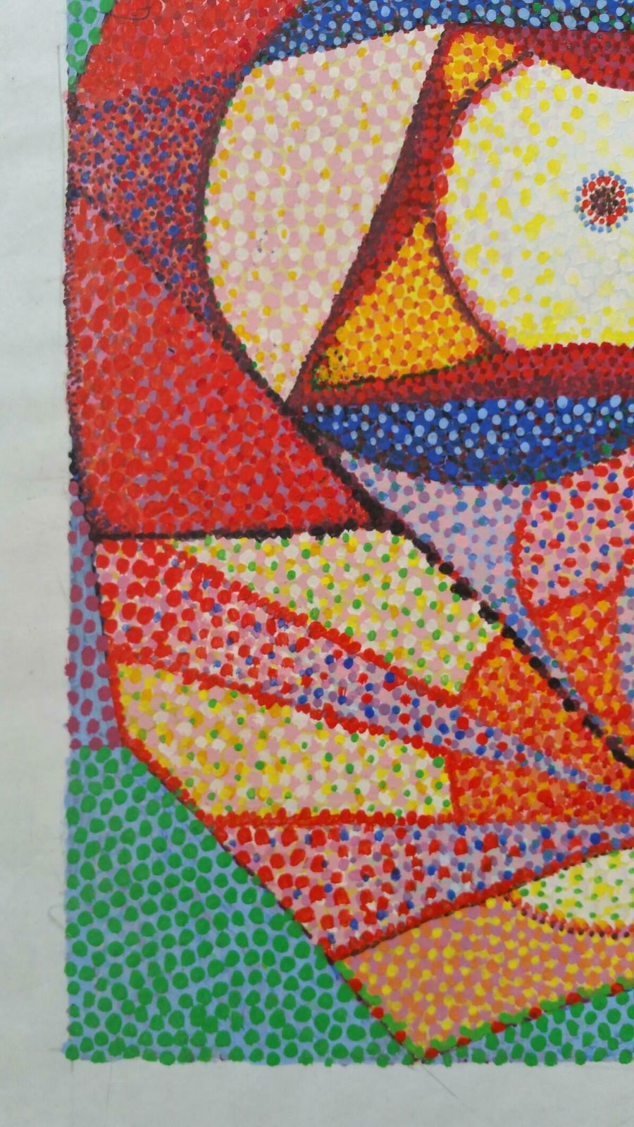 Louis Bellon French Neo Impressionist Pointillist Abstract Mid 20th Century Painting C. 1940s photo vintage