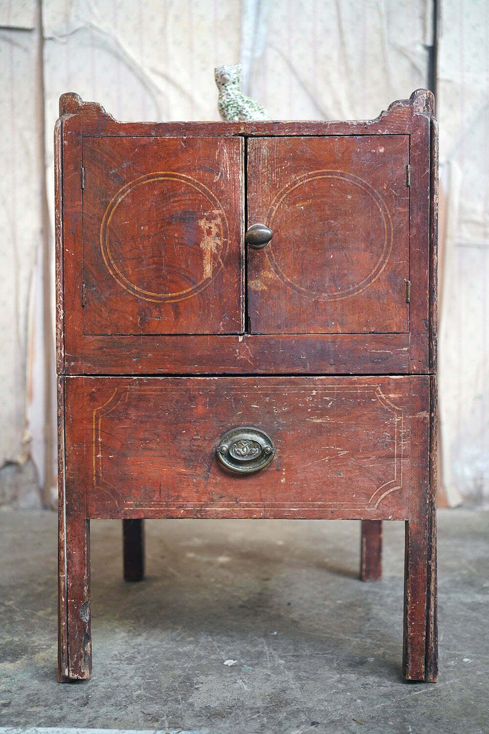 A George III Painted Pine Bedside Commode C.1780 photo Furniture