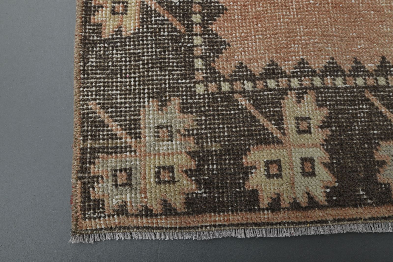121x431 Cm Vintage Oushak Turkish Runner, Hanmade Wool Rug, Hallway Rugs, Kitchen Runners, Orange Brown Carpet photo Textiles