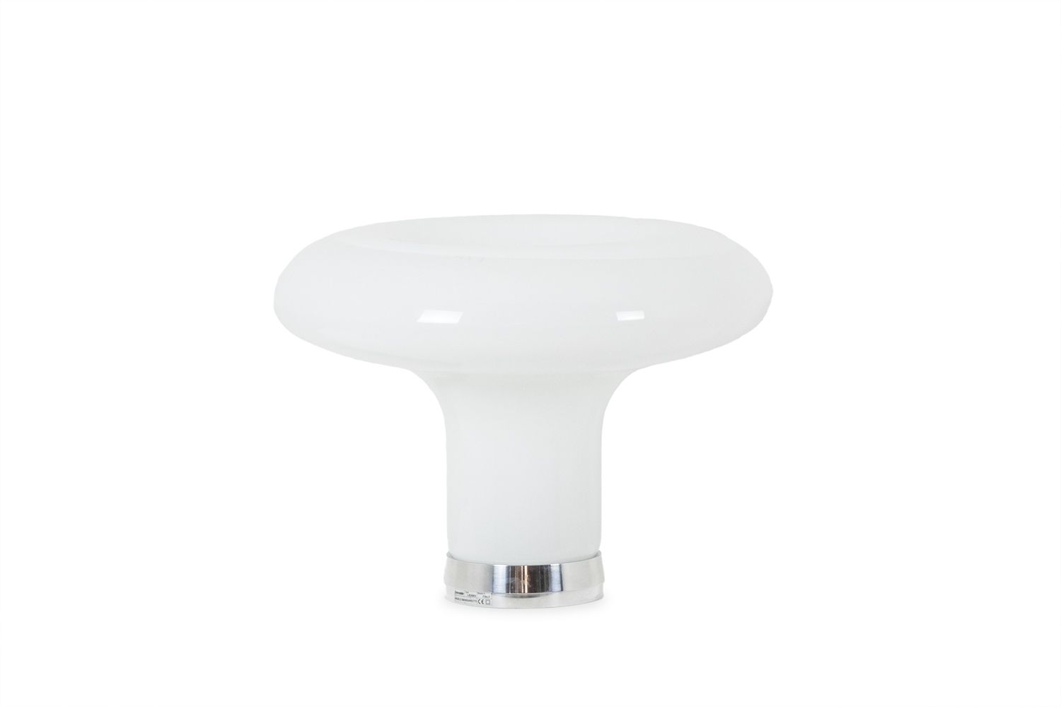Angelo Mangiarotti. Lamp In Opaline And Chrome Metal. 1980s.