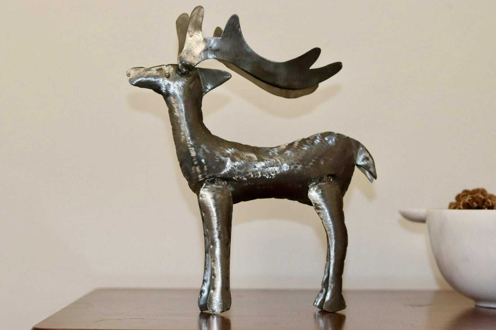Swedish Pewter/Metal Reindeer Sculpture photo for sale
